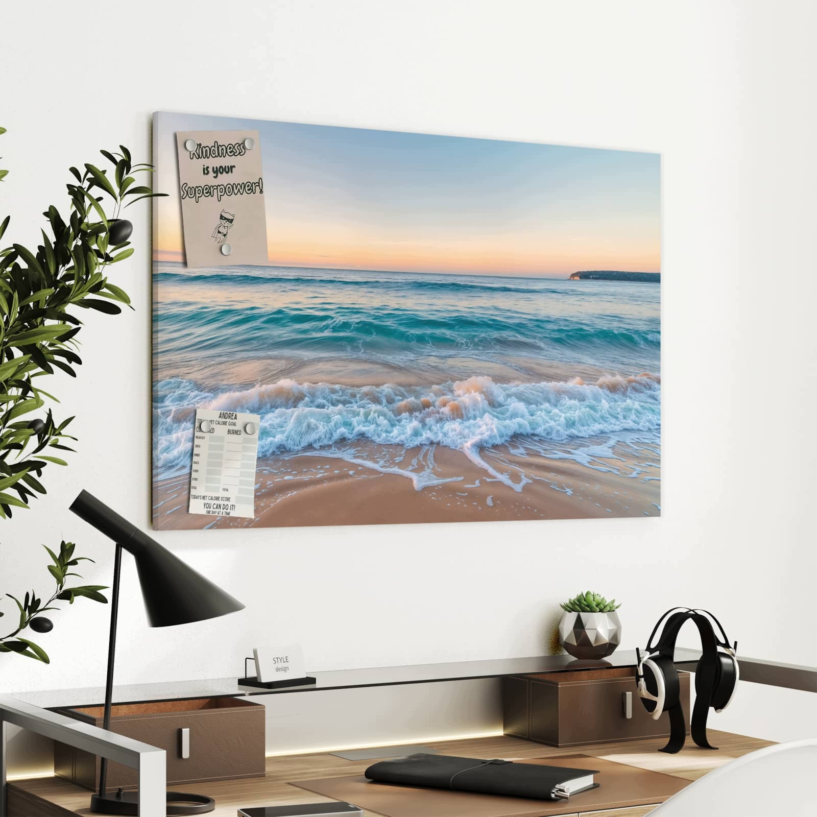 Magnetická tabule – obraz na zeď Horizont pláže | 90 × 60 cm