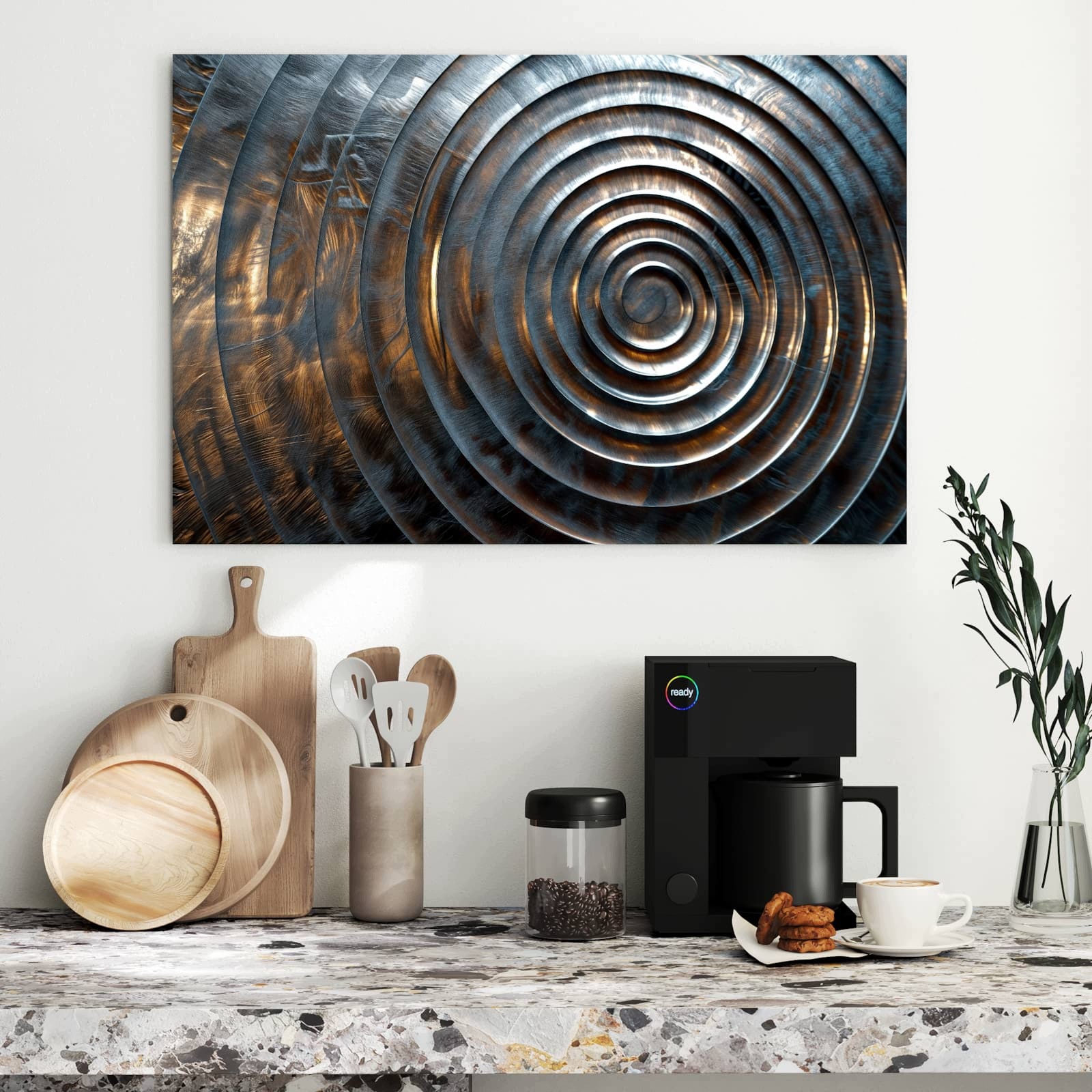 Magnetická tabule – obraz na zeď Kovové spirály | 90 × 60 cm