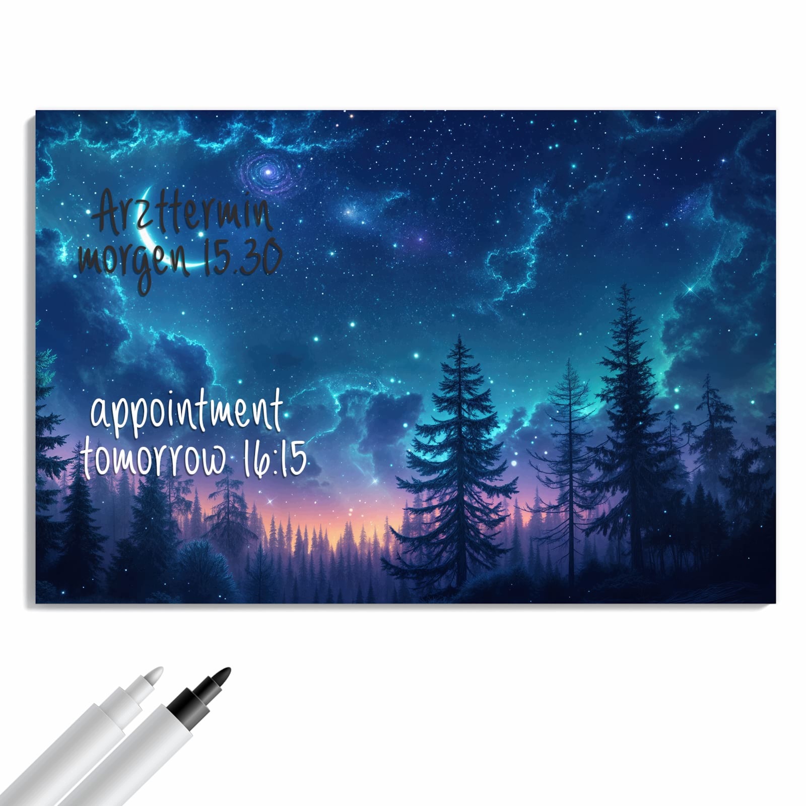 Magnetická tabule – obraz na zeď Noční obloha les | 60 × 40 cm