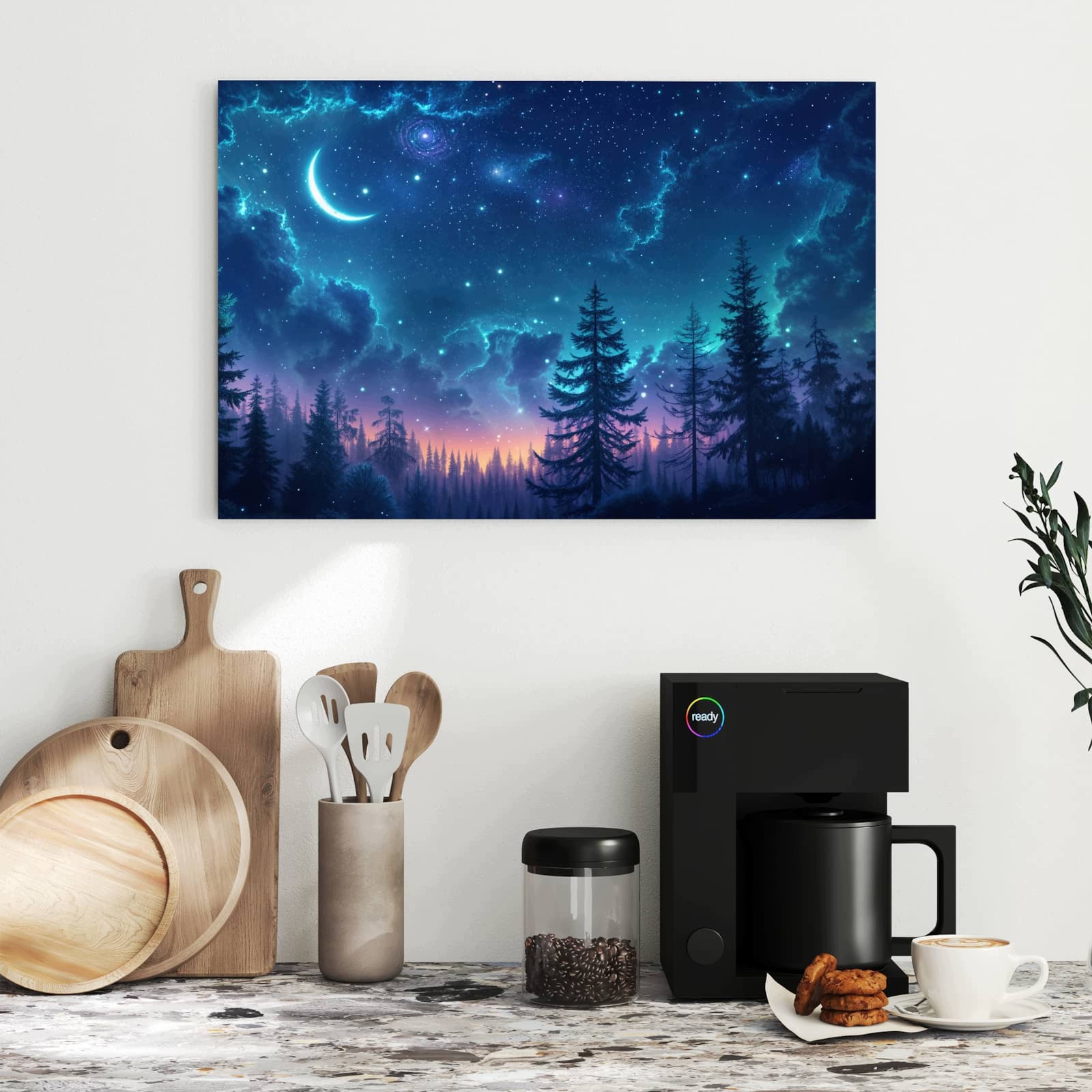 Magnetická tabule – obraz na zeď Noční obloha les | 60 × 40 cm