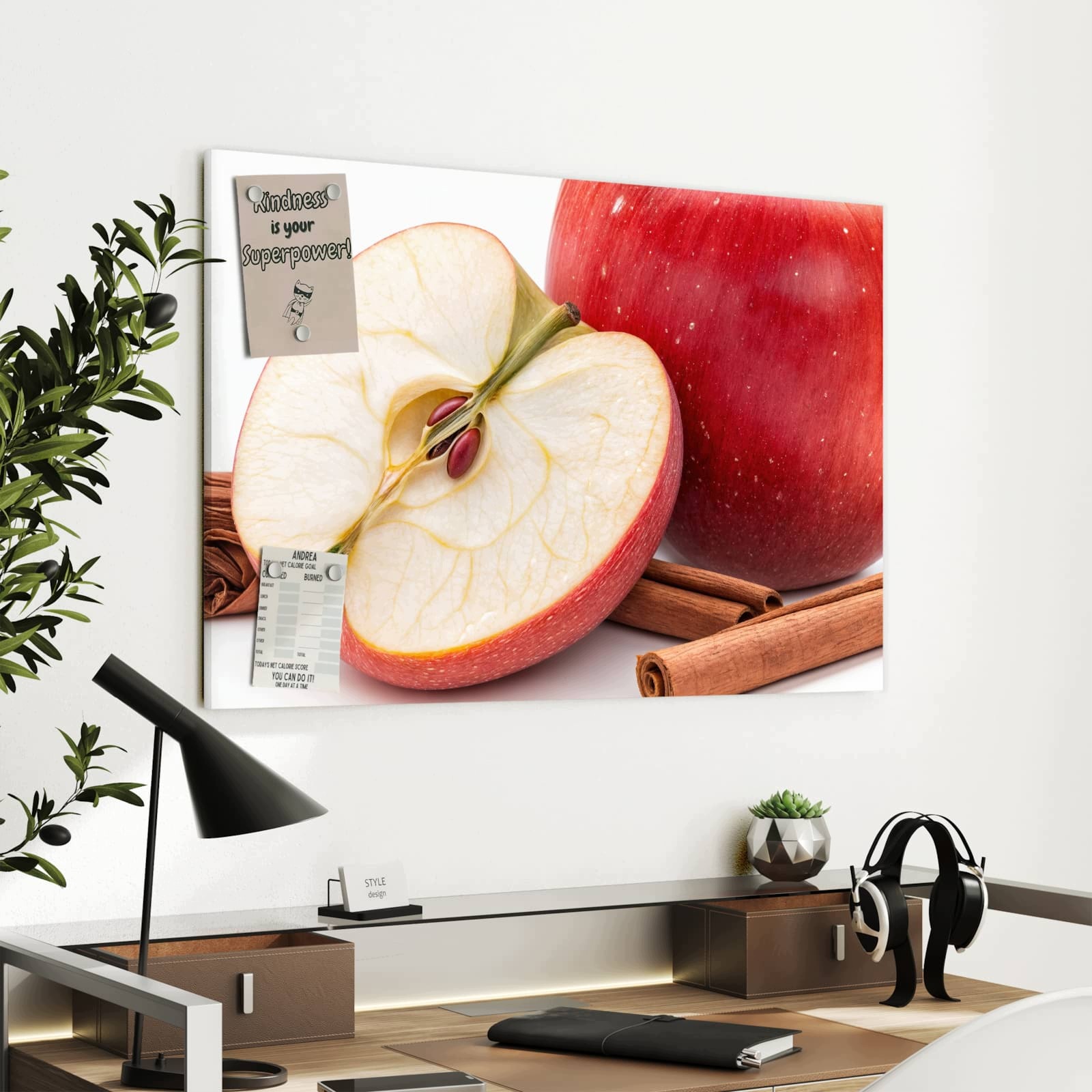 Magnetická tabule – obraz na zeď Jablko skořice | 90 × 60 cm