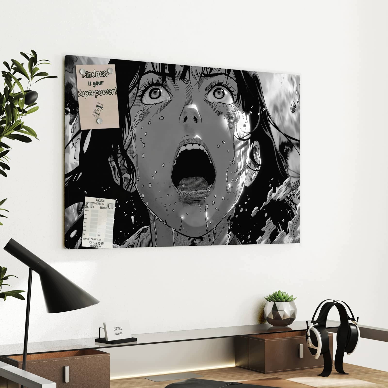 Magnetická tabule – obraz na zeď Křičící výraz | 60 × 40 cm