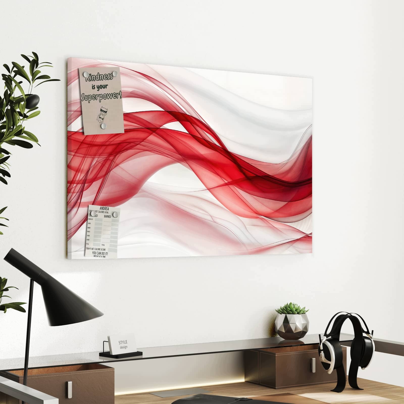 Magnetická tabule – obraz na zeď Barevné vlny | 60 × 40 cm
