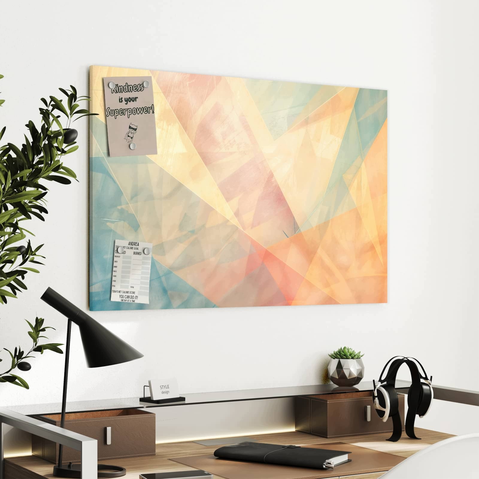 Magnetická tabule – obraz na zeď Barevný geometrický vzor | 90 × 60 cm
