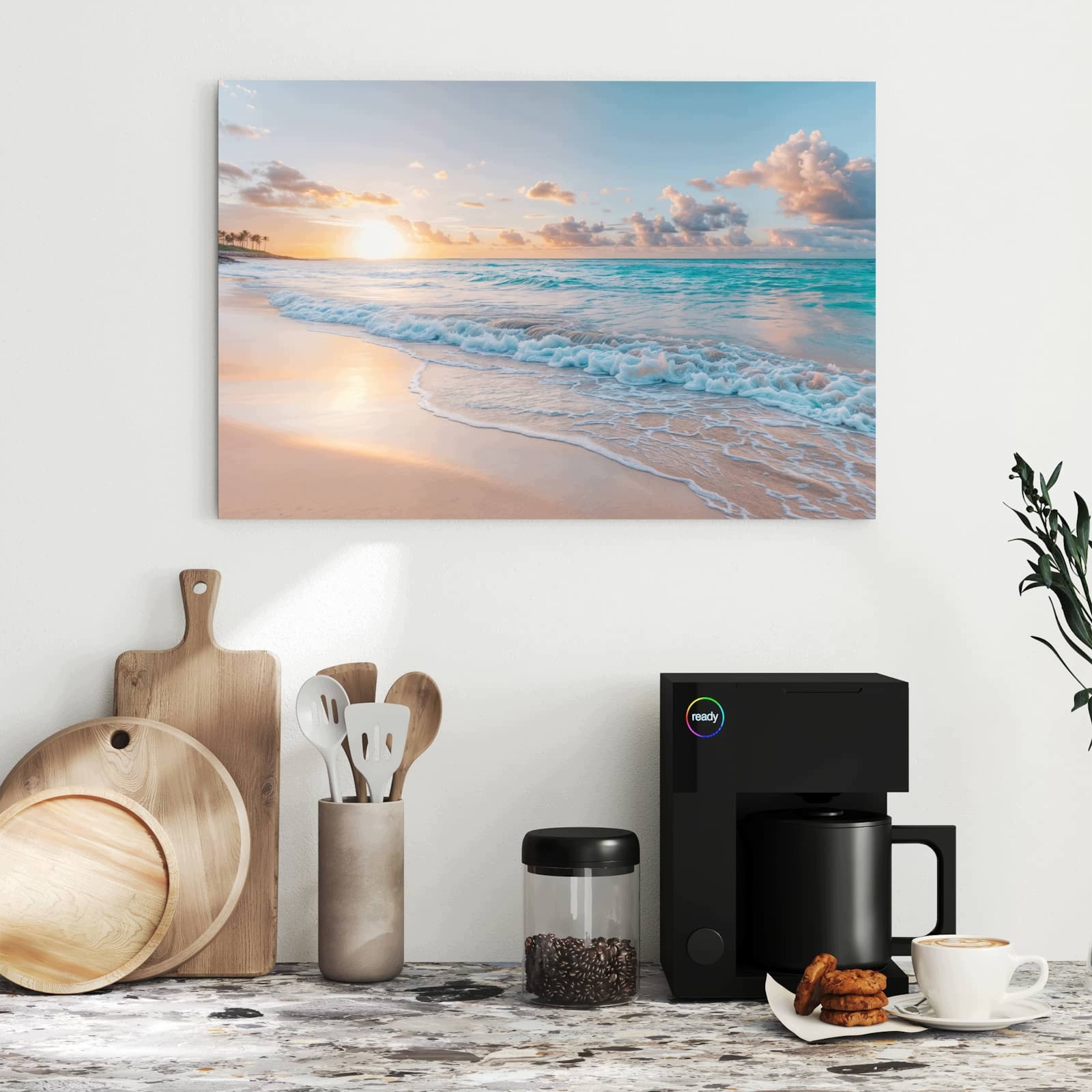 Magnetická tabule – obraz na zeď Východ slunce pláž | 60 × 40 cm