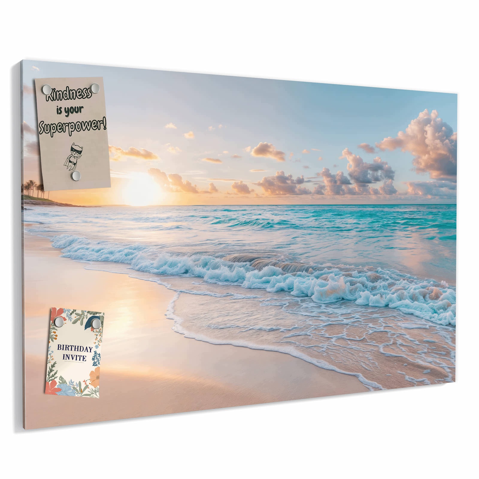 Magnetická tabule – obraz na zeď Východ slunce pláž | 60 × 40 cm