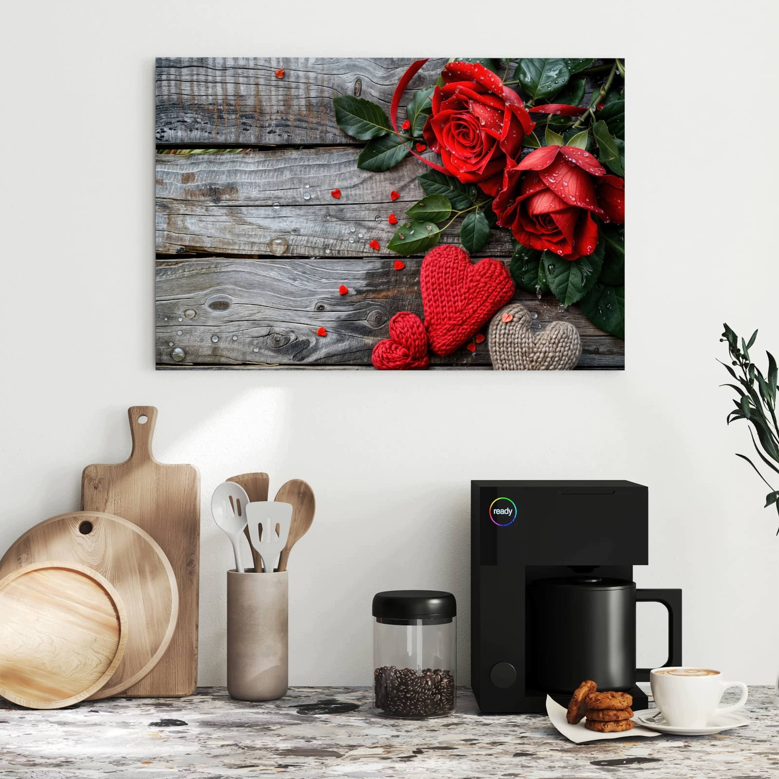 Magnetická tabule – obraz na zeď Červené růže srdce | 60 × 40 cm