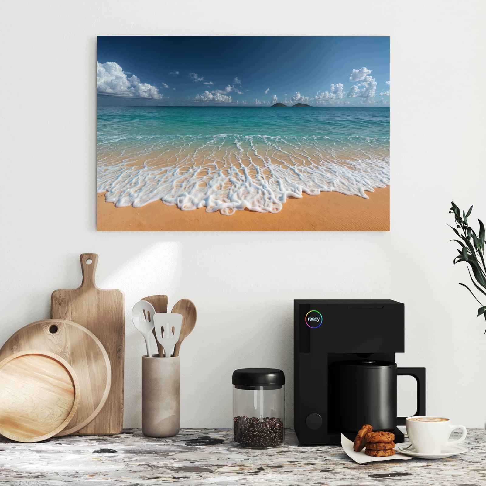 Magnetická tabule – obraz na zeď Vlny na písečné pláži | 60 × 40 cm
