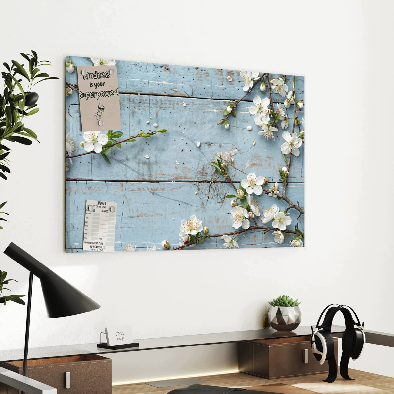 Magnetická tabule – obraz na zeď Jarní větvičky | 60 × 40 cm