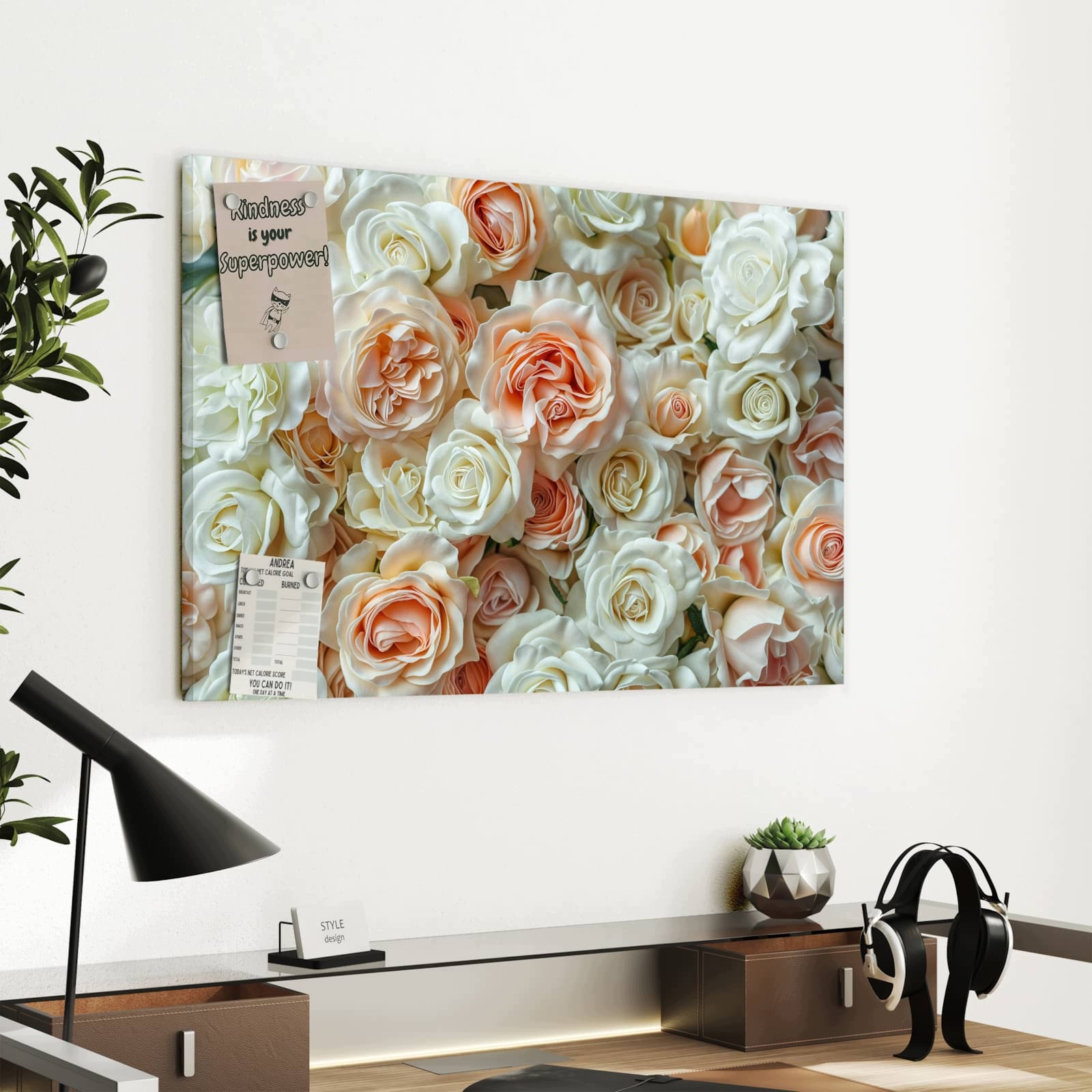 Magnetická tabule – obraz na zeď Kytice růží – motiv 2 | 60 × 40 cm