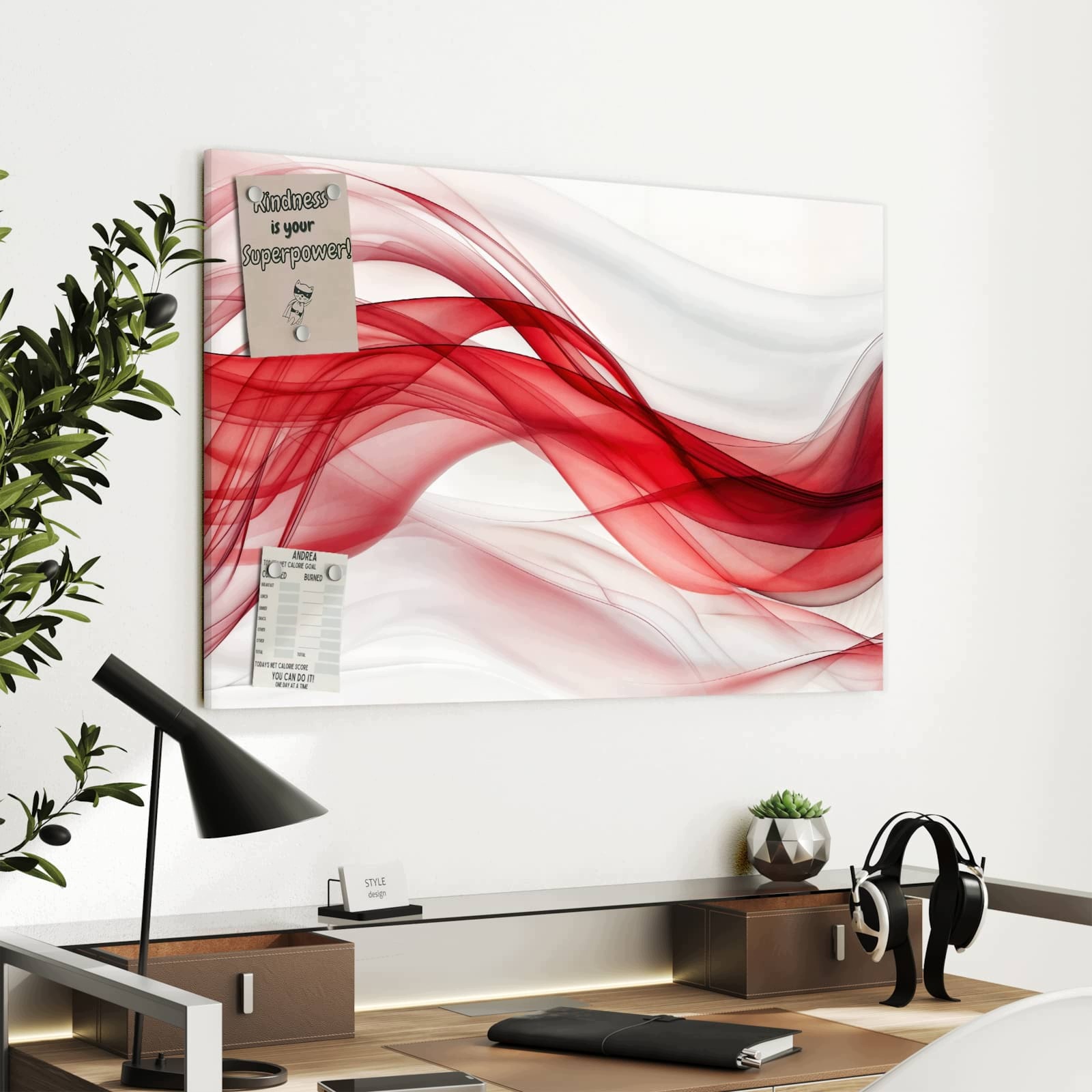 Magnetická tabule – obraz na zeď Barevné vlny | 90 × 60 cm