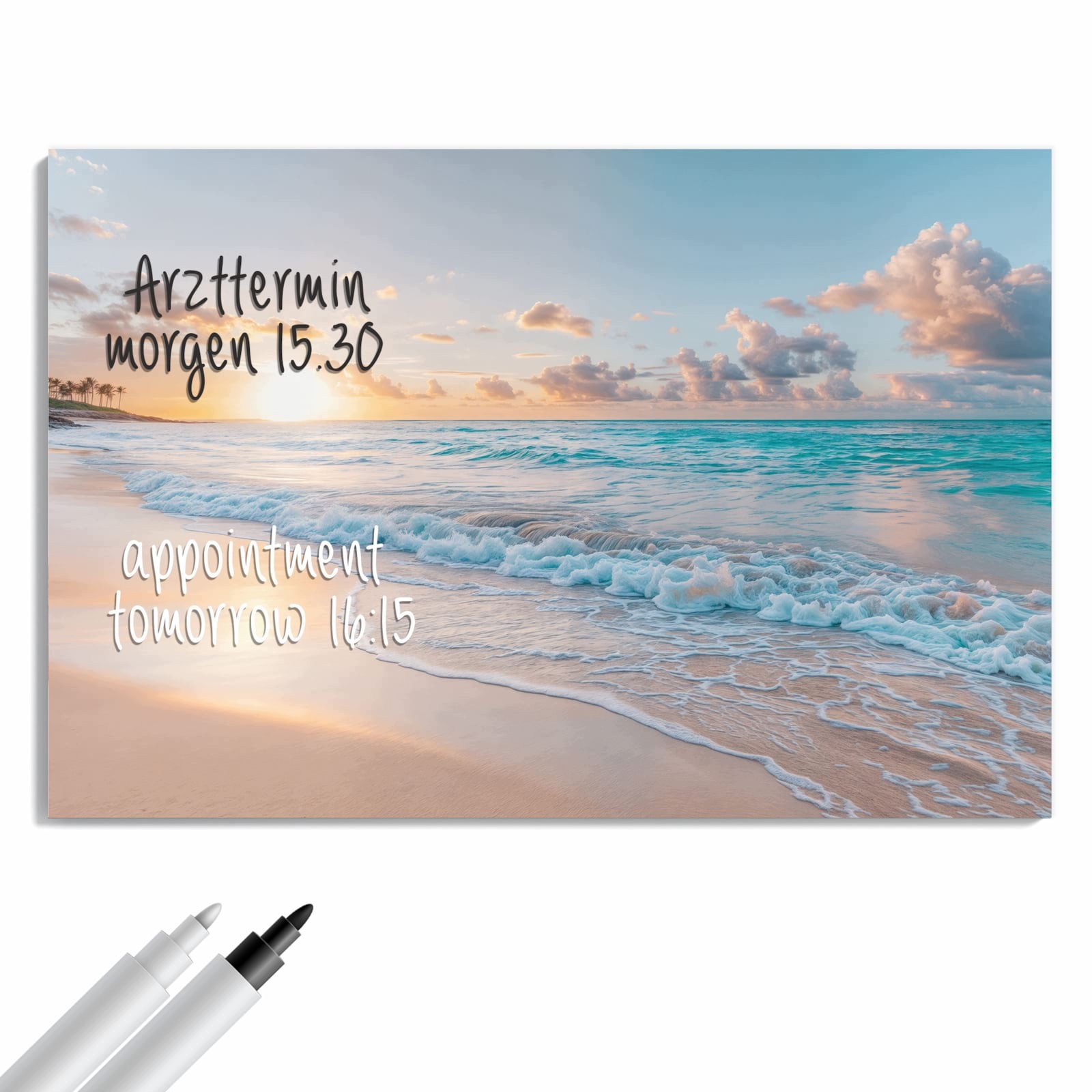 Magnetická tabule – obraz na zeď Východ slunce pláž | 90 × 60 cm