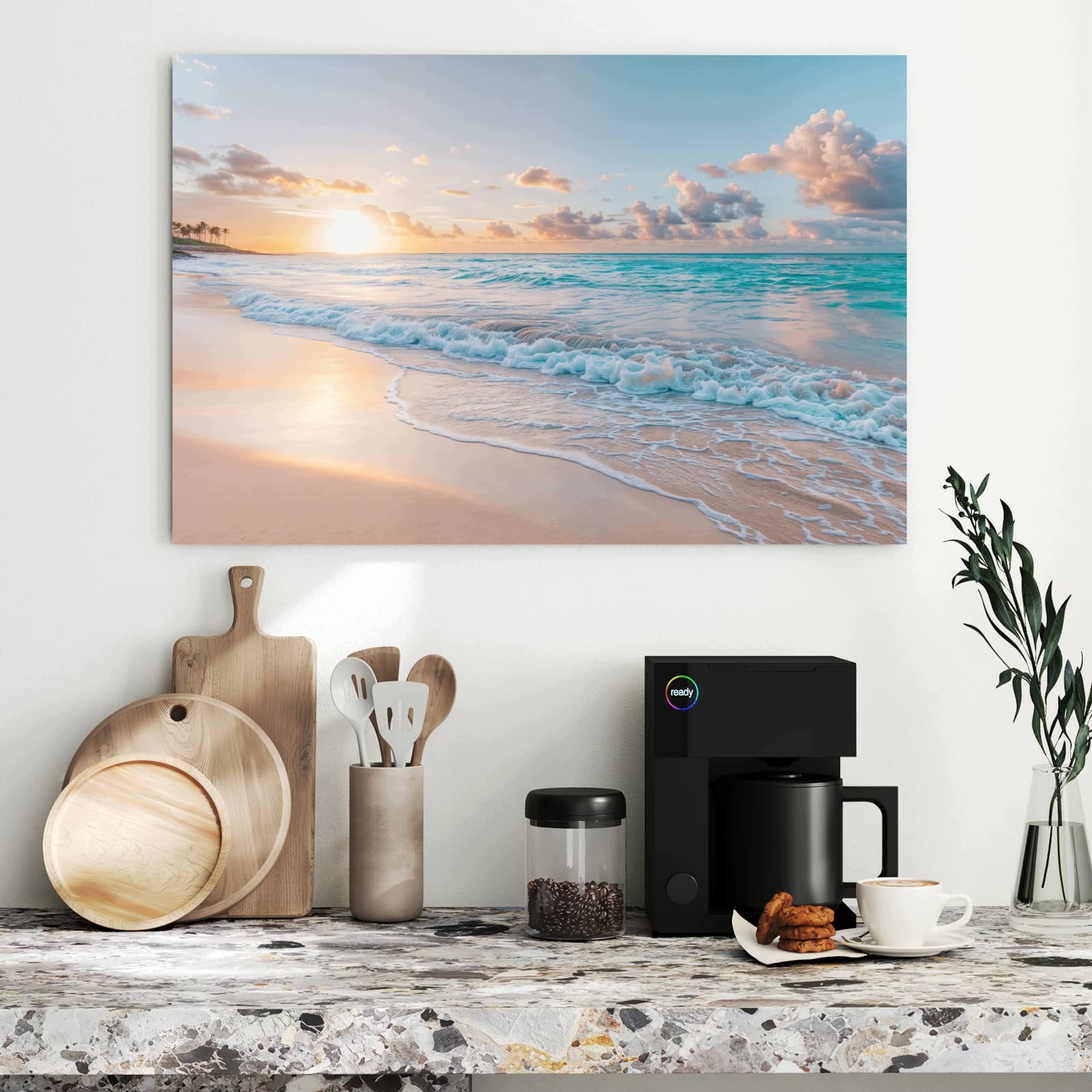 Magnetická tabule – obraz na zeď Východ slunce pláž | 90 × 60 cm