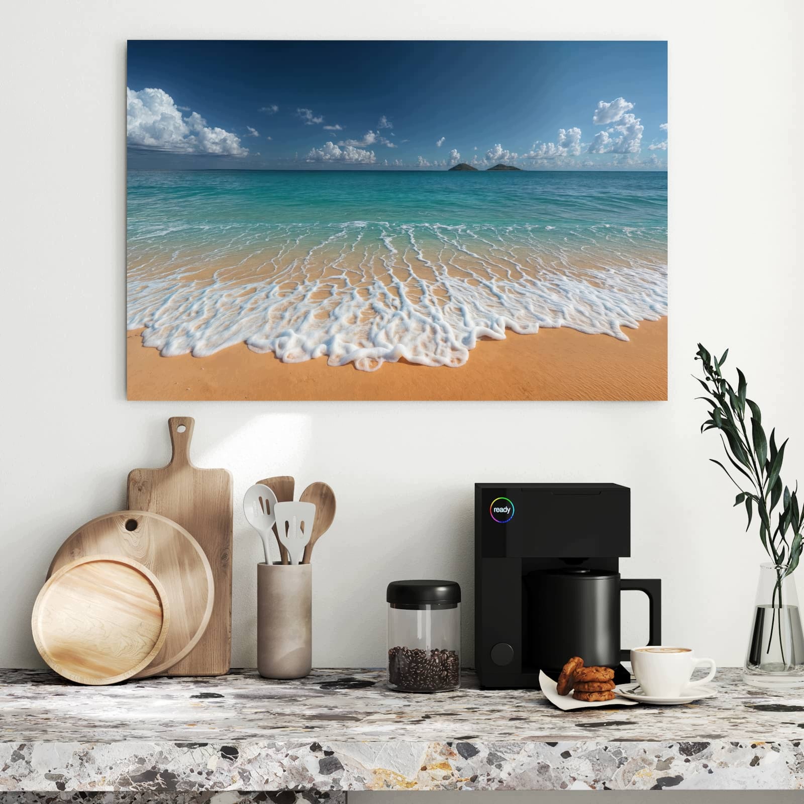 Magnetická tabule – obraz na zeď Vlny na písečné pláži | 90 × 60 cm
