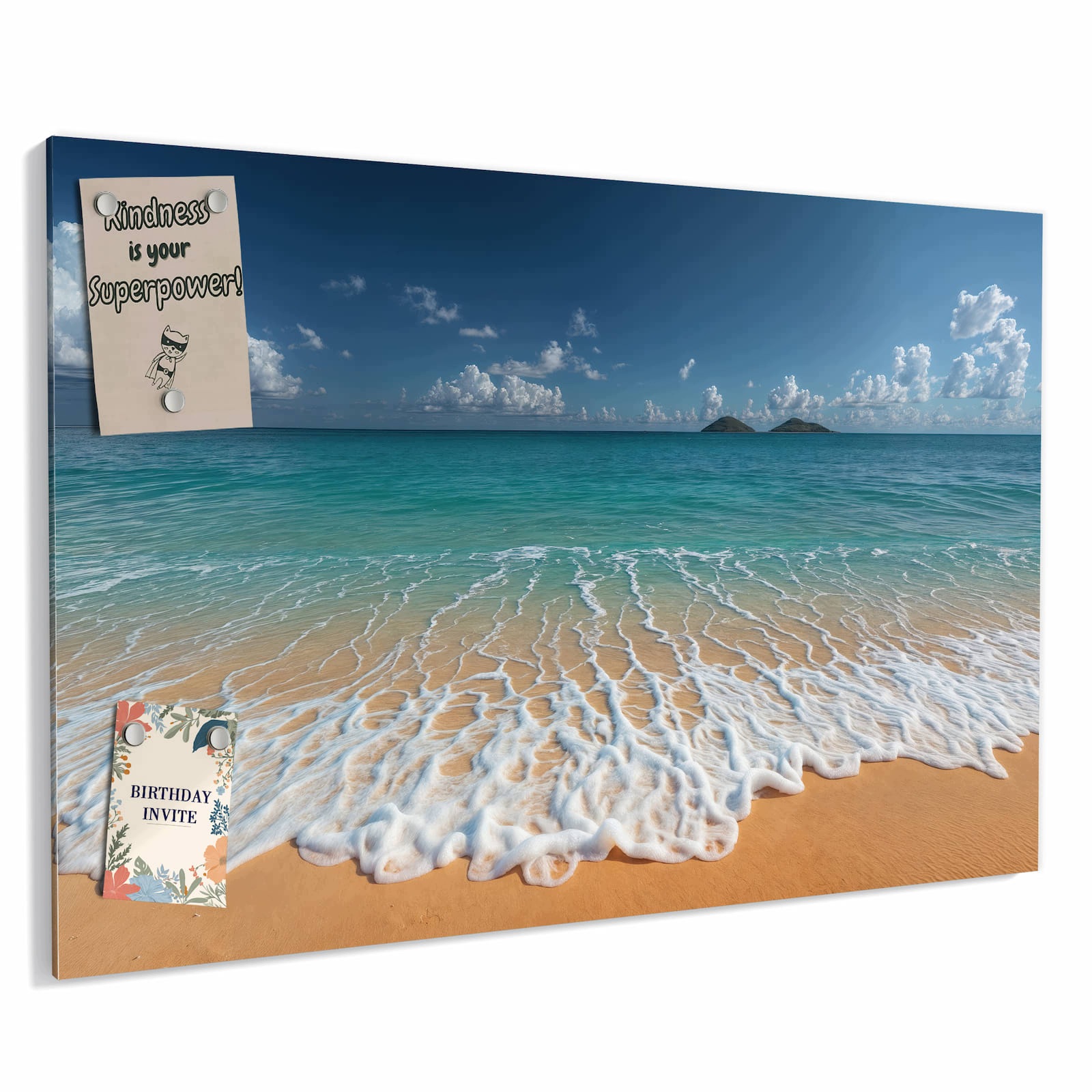 Magnetická tabule – obraz na zeď Vlny na písečné pláži | 90 × 60 cm
