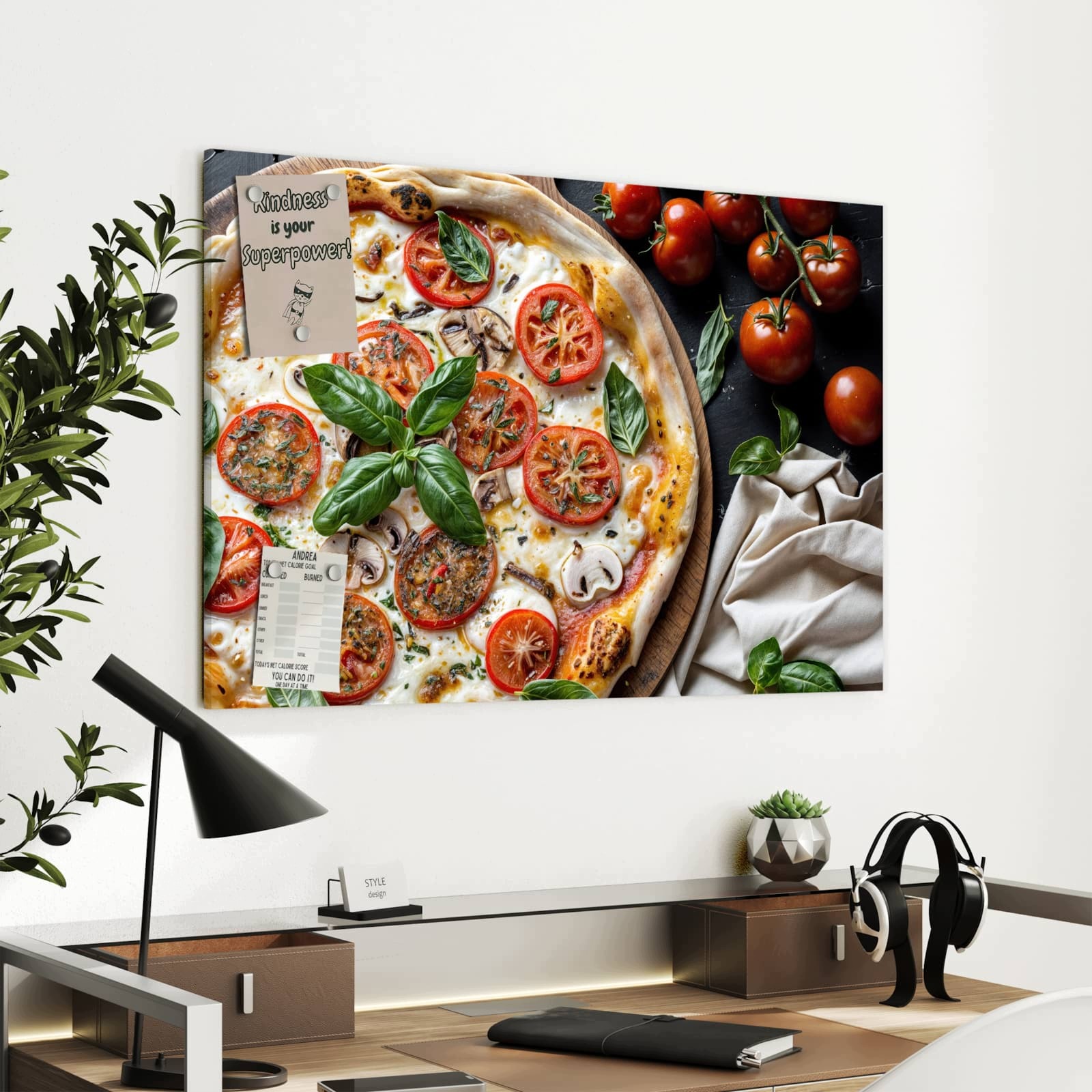 Magnetická tabule – obraz na zeď Pizza rajčata | 90 × 60 cm