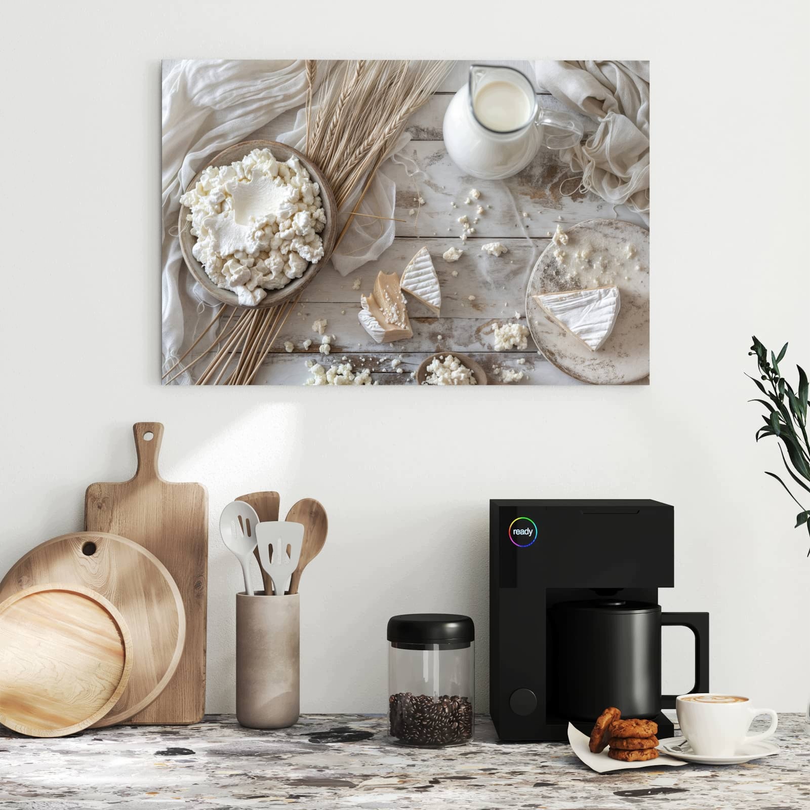 Magnetická tabule – obraz na zeď Miska s kozím sýrem | 60 × 40 cm