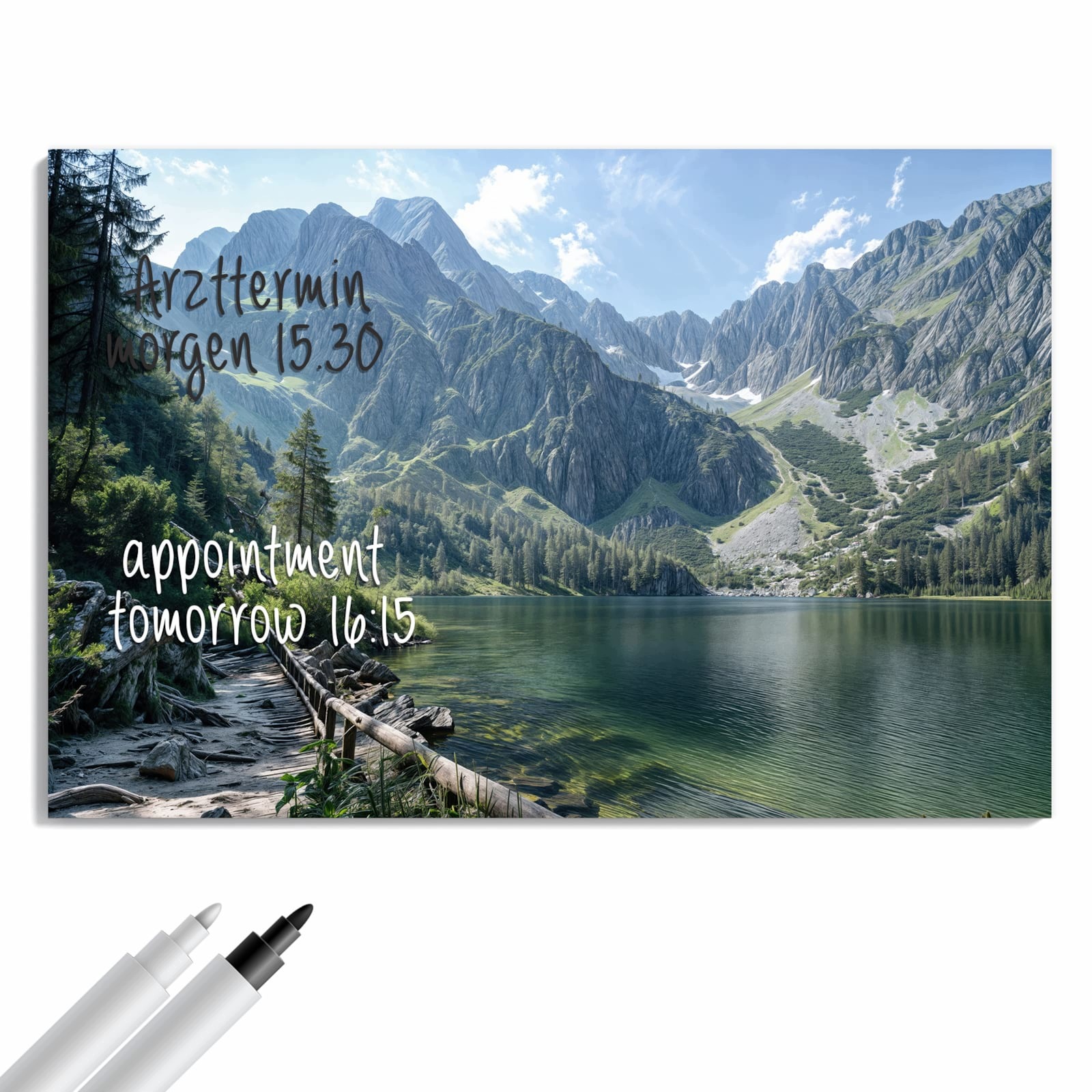 Magnetická tabule – obraz na zeď Horská krajina jezero | 90 × 60 cm