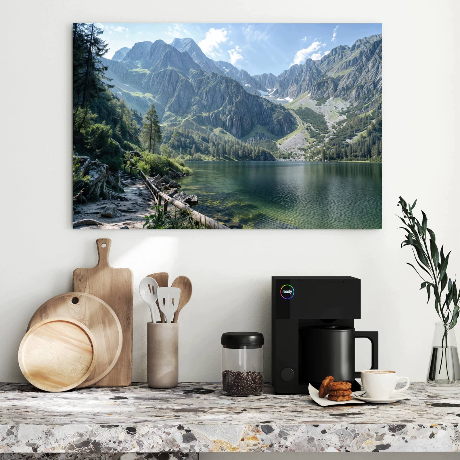 Magnetická tabule – obraz na zeď Horská krajina jezero | 90 × 60 cm