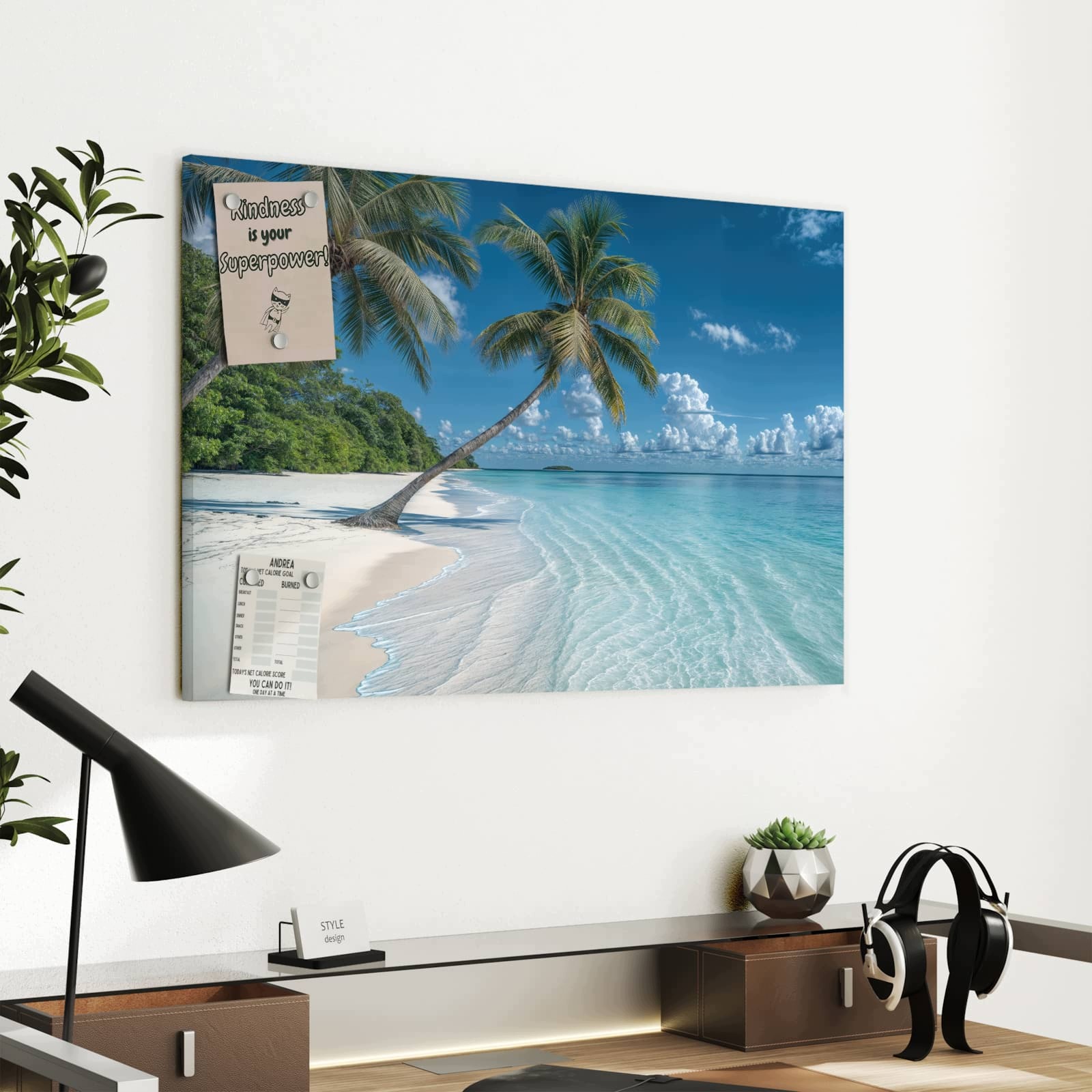 Magnetická tabule – obraz na zeď Dovolená na pláži | 60 × 40 cm