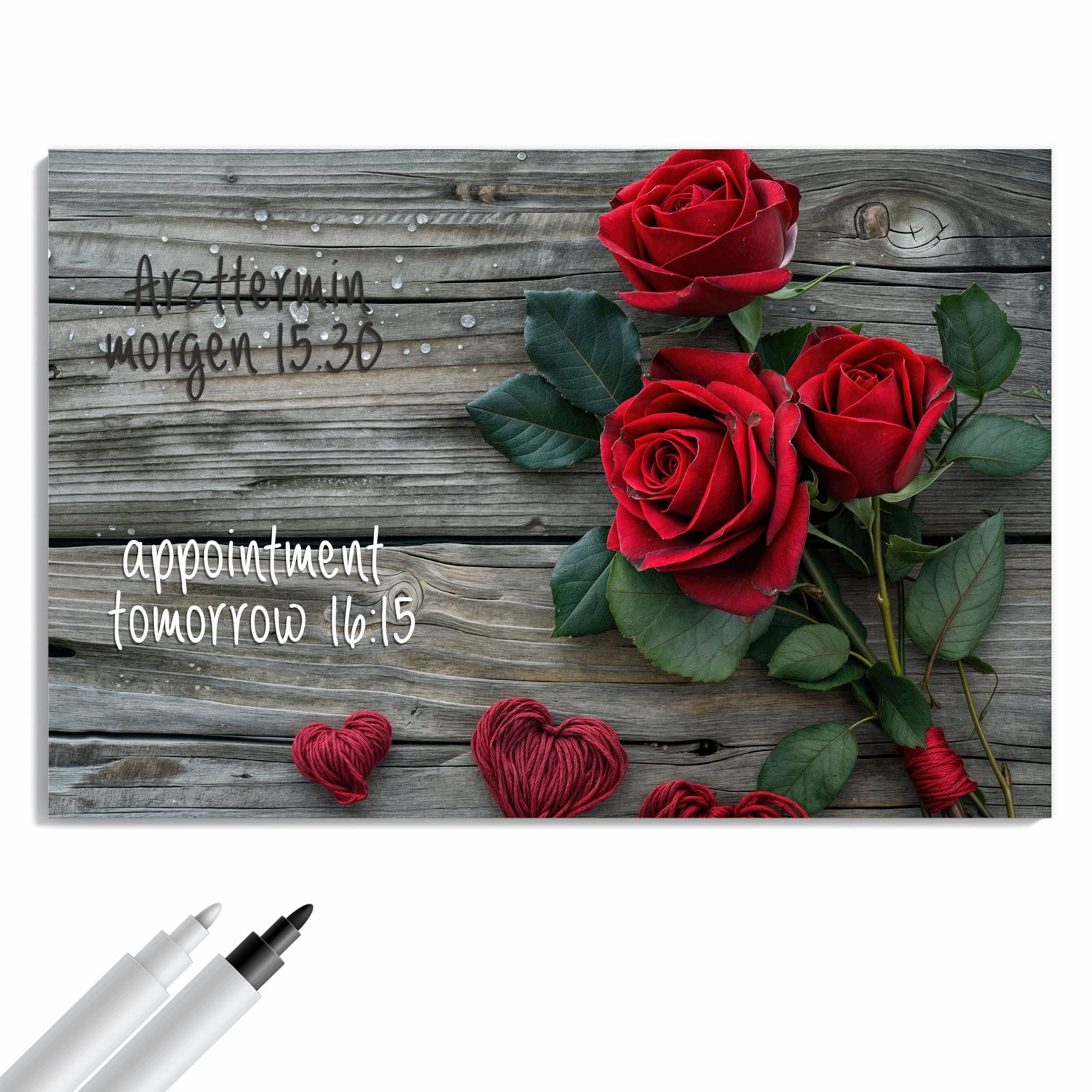 Magnetická tabule – obraz na zeď Romantické srdce s růží | 60 × 40 cm