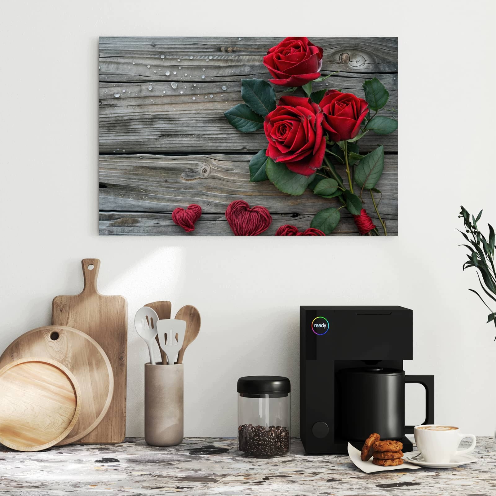 Magnetická tabule – obraz na zeď Romantické srdce s růží | 60 × 40 cm