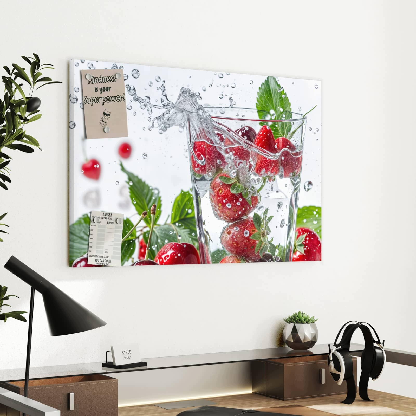 Magnetická tabule – obraz na zeď Jahody třešně | 60 × 40 cm