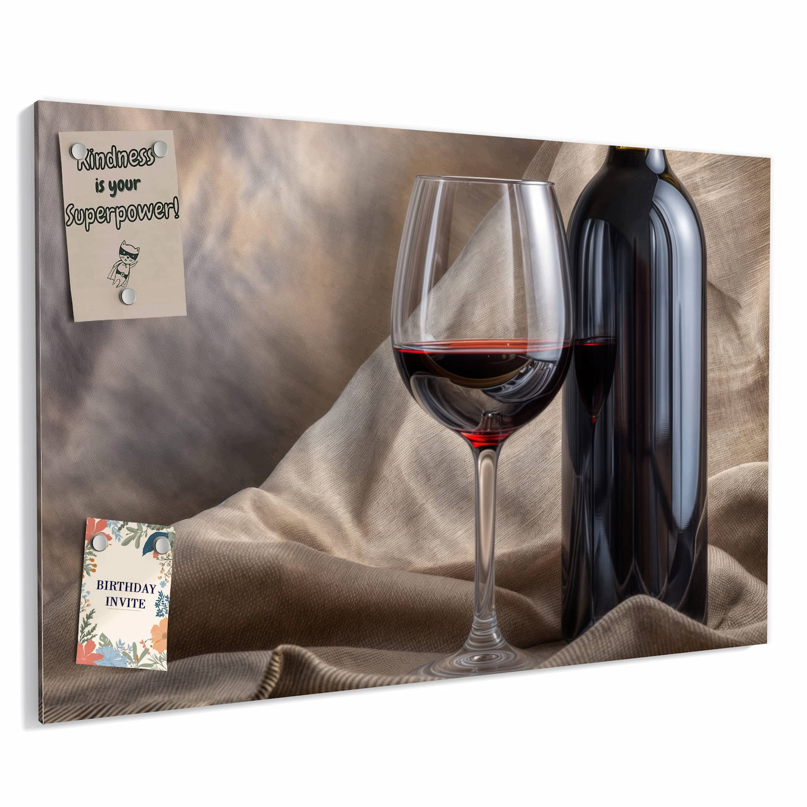Magnetická tabule – obraz na zeď Víno ve sklenici | 90 × 60 cm