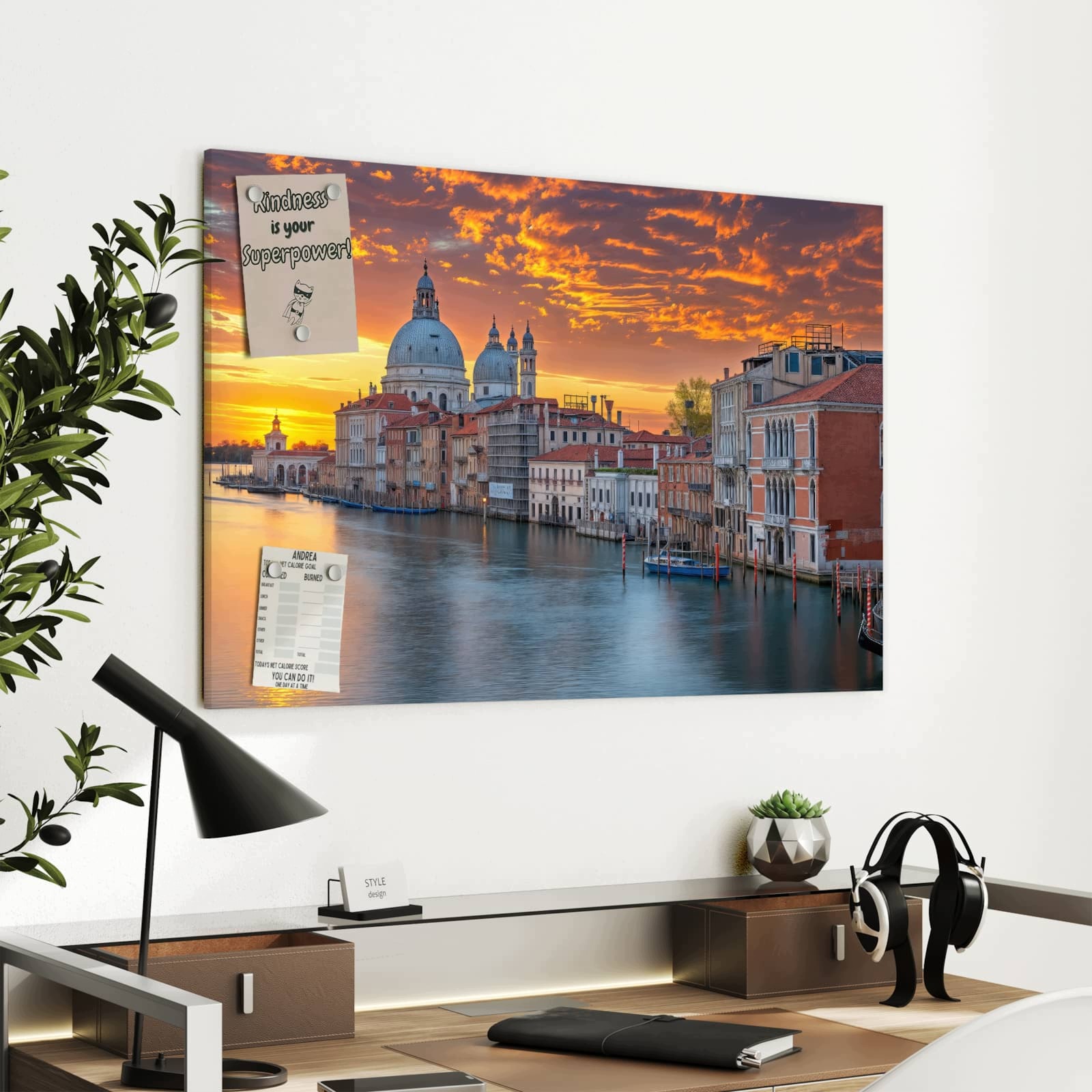 Magnetická tabule – obraz na zeď Benátky při západu slunce | 90 × 60 cm