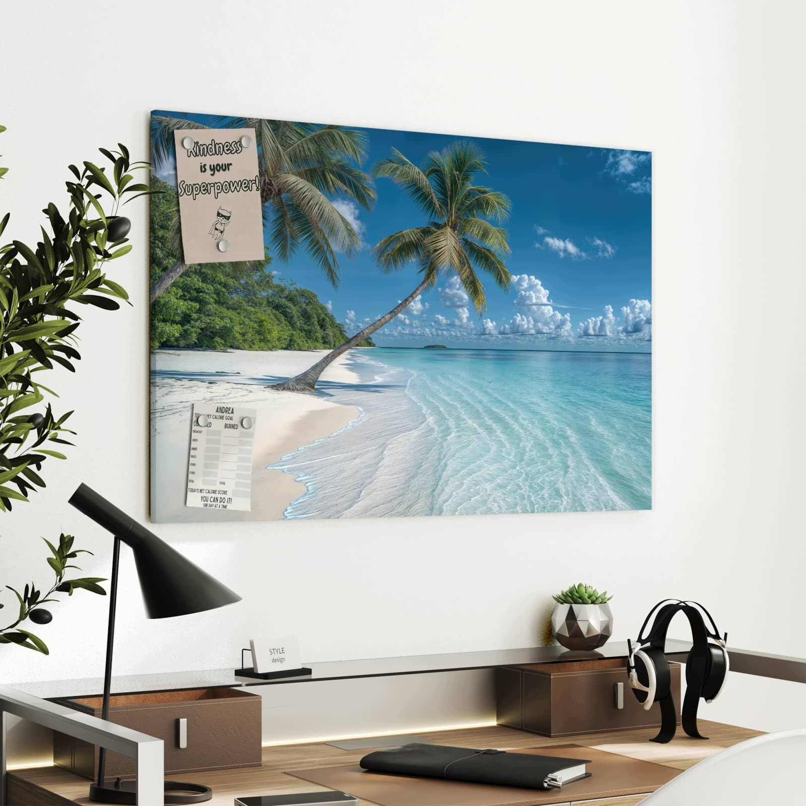Magnetická tabule – obraz na zeď Dovolená na pláži | 90 × 60 cm