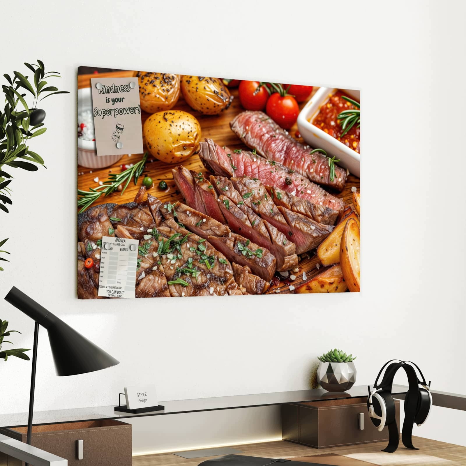 Magnetická tabule – obraz na zeď Talíř z grilu | 60 × 40 cm