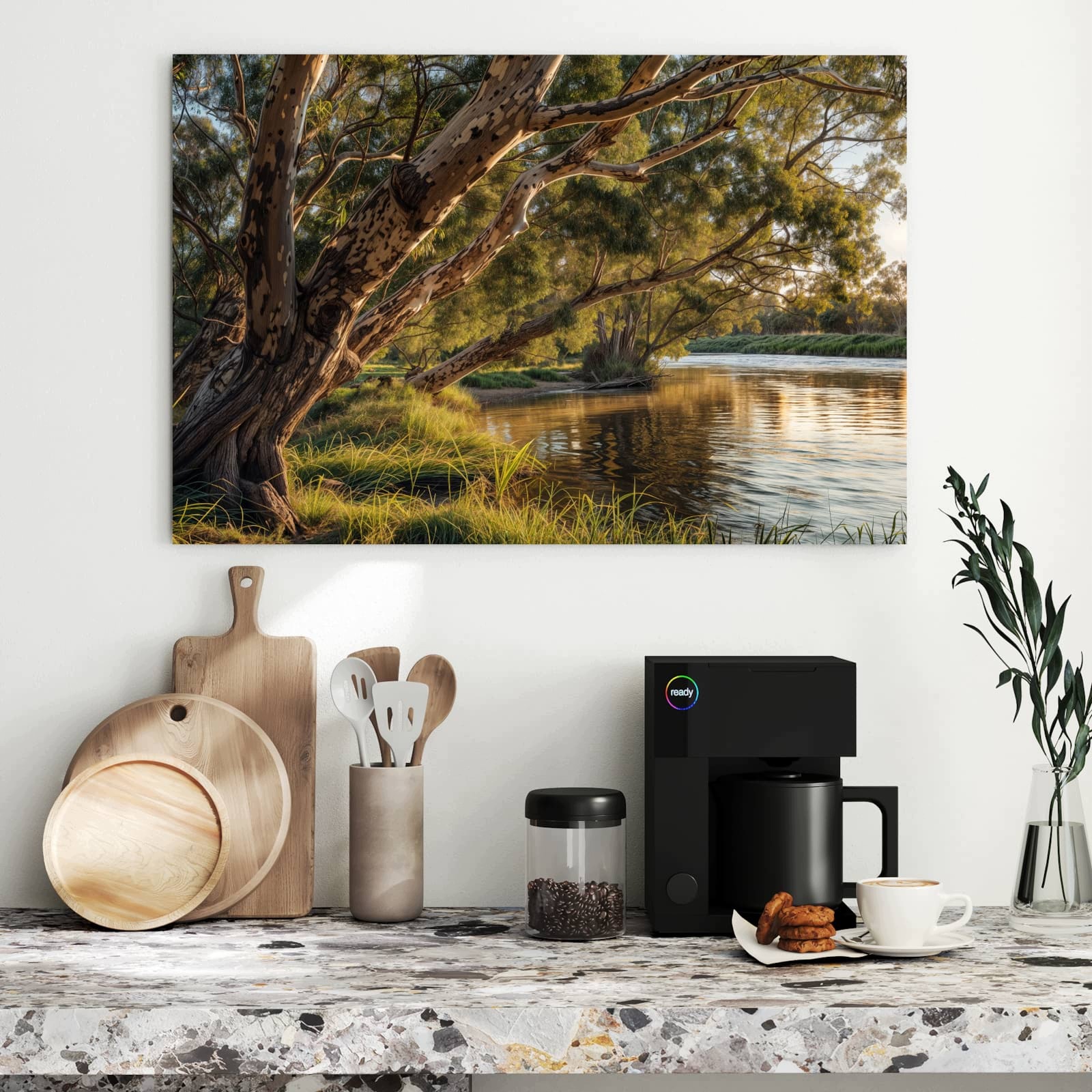 Magnetická tabule – obraz na zeď Strom na břehu řeky | 90 × 60 cm