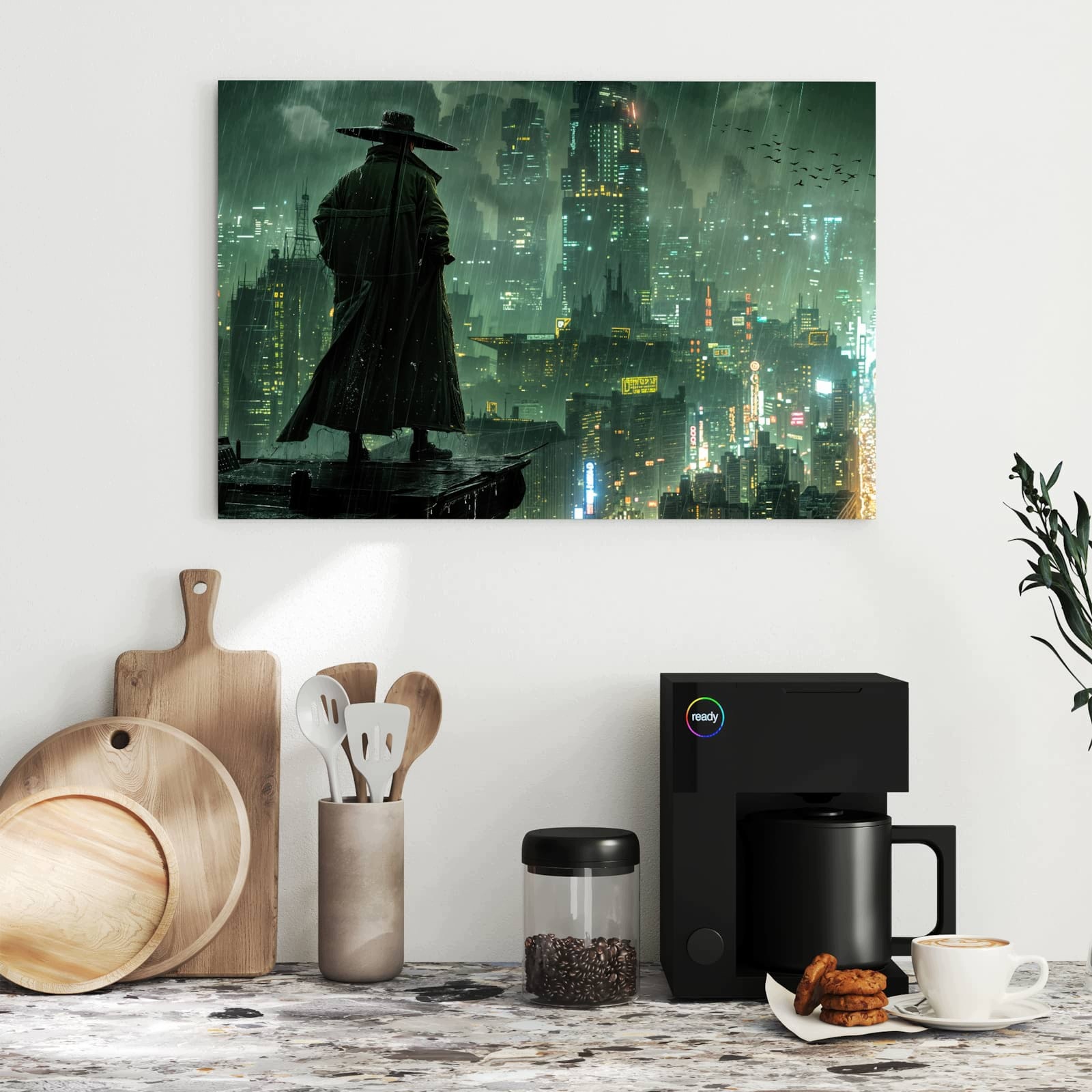 Magnetická tabule – obraz na zeď Město déšť | 60 × 40 cm