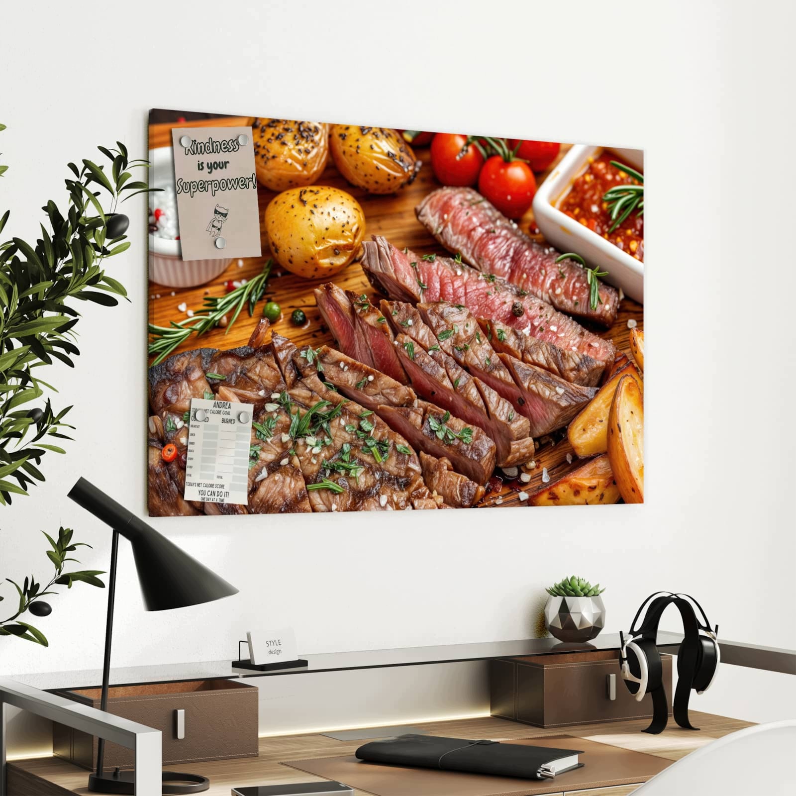 Magnetická tabule – obraz na zeď Talíř z grilu | 90 × 60 cm