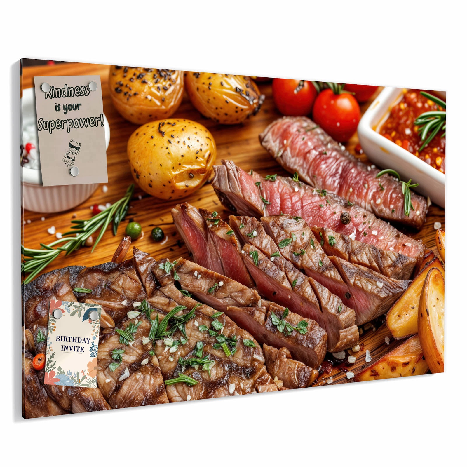 Magnetická tabule – obraz na zeď Talíř z grilu | 90 × 60 cm