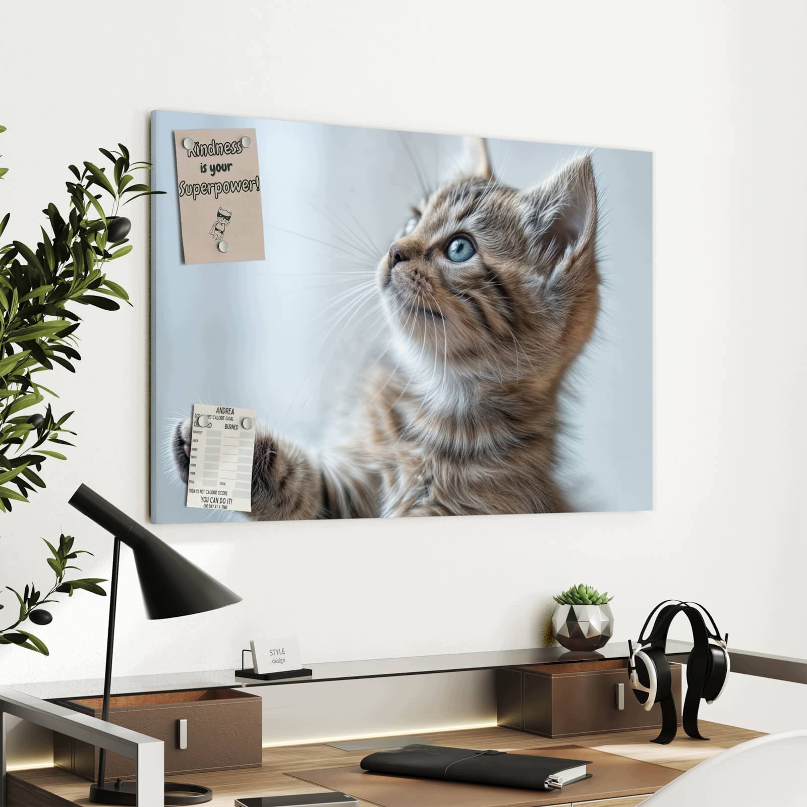 Magnetická tabule – obraz na zeď Pruhované koťátko | 90 × 60 cm