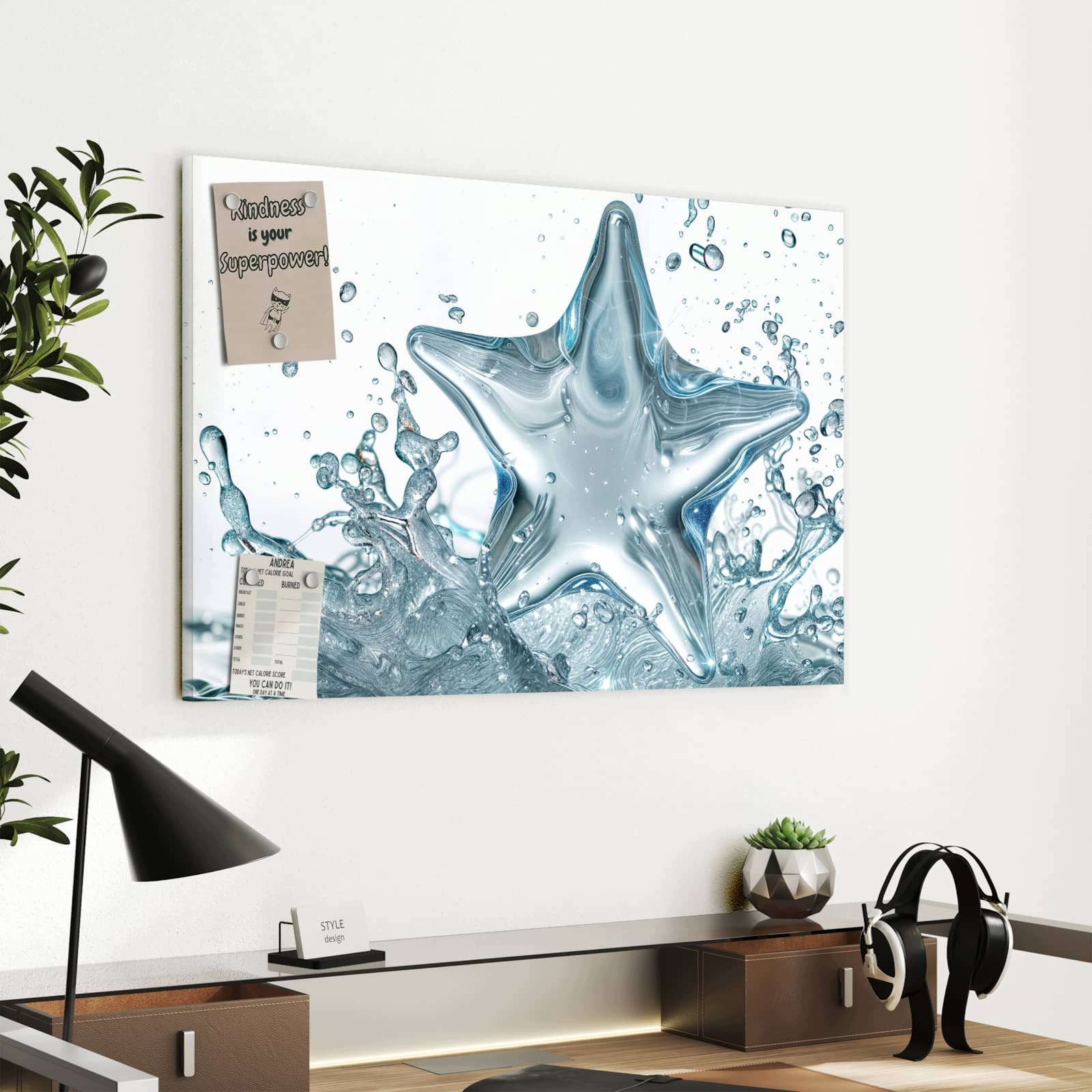 Magnetická tabule – obraz na zeď Cákance hvězd | 60 × 40 cm