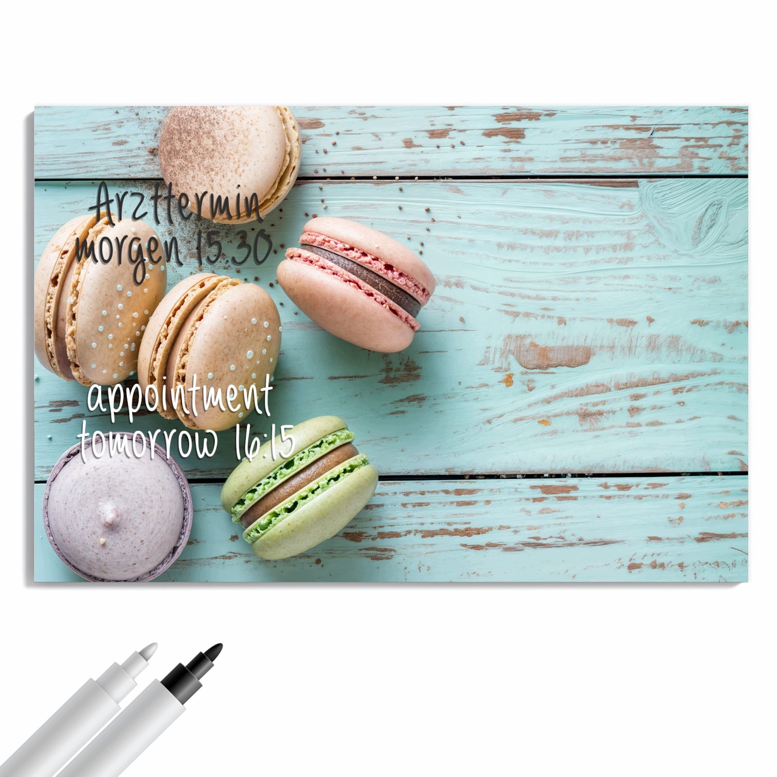 Magnetická tabule – obraz na zeď Makronky dřevo | 60 × 40 cm