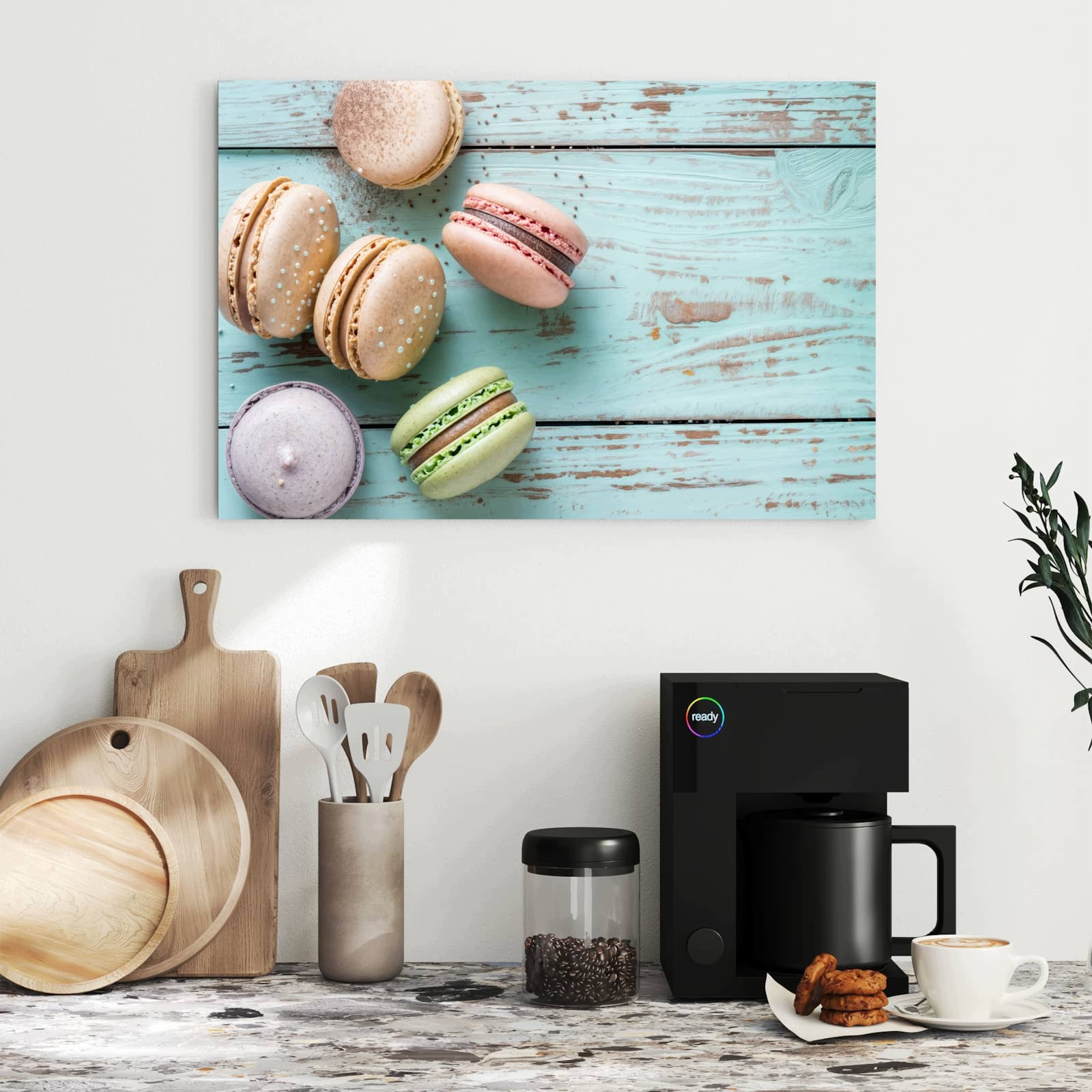 Magnetická tabule – obraz na zeď Makronky dřevo | 60 × 40 cm