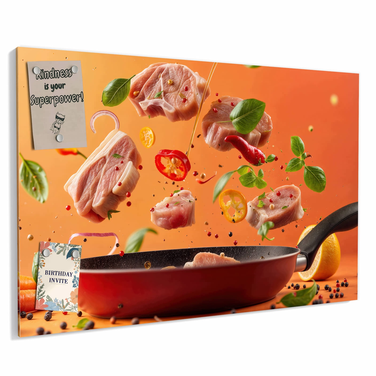 Magnetická tabule – obraz na zeď Svěží kulinářské ingredience | 90 × 60 cm