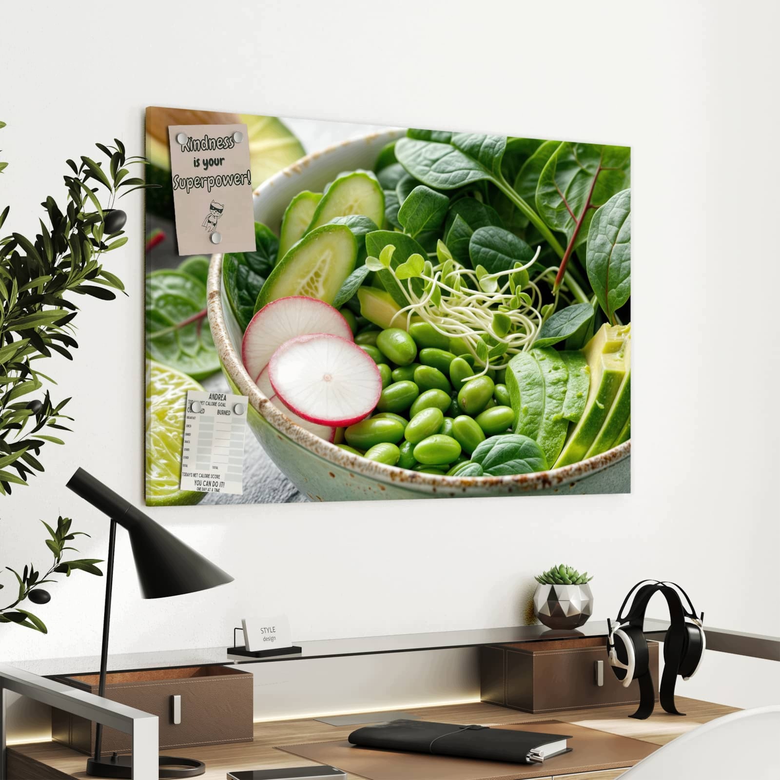 Magnetická tabule – obraz na zeď Zdravý salát | 90 × 60 cm