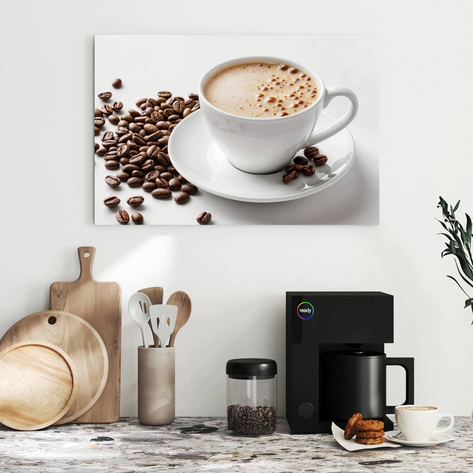 Magnetická tabule – obraz na zeď Šálek kávy a kávová zrna | 60 × 40 cm