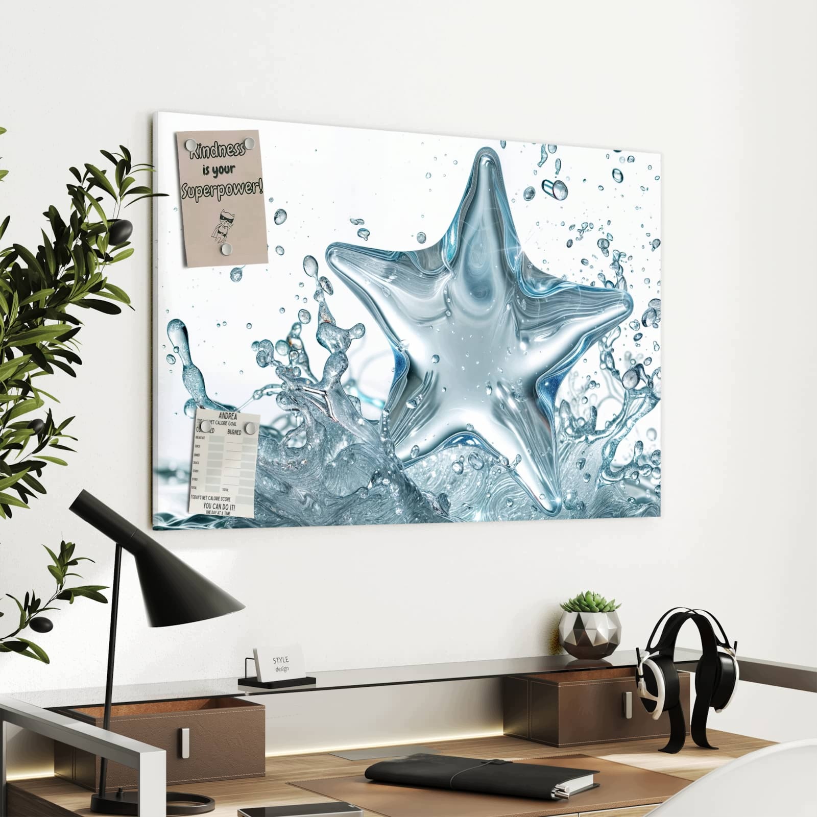 Magnetická tabule – obraz na zeď Cákance hvězd | 90 × 60 cm
