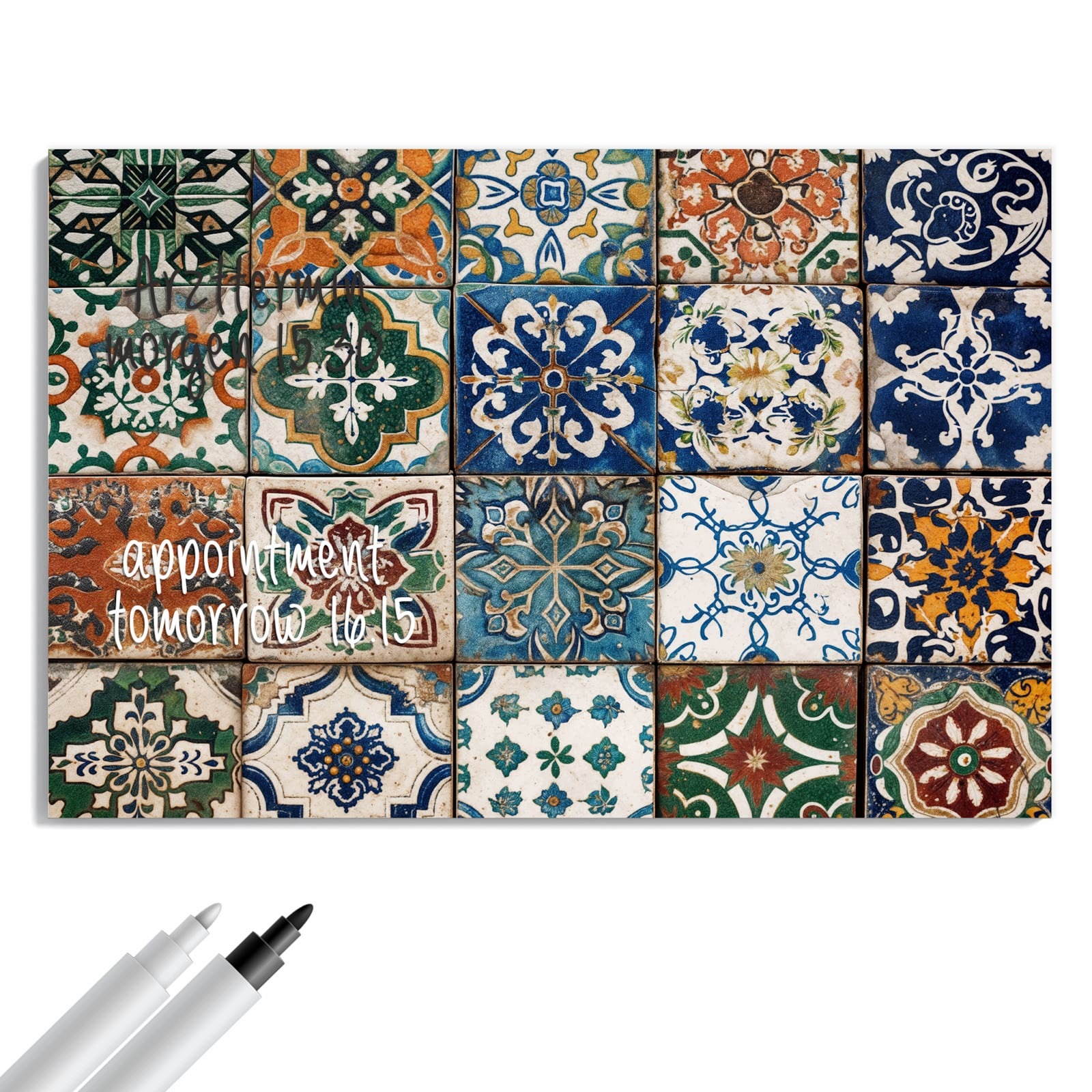 Magnetická tabule – obraz na zeď Barevné dlaždice | 60 × 40 cm