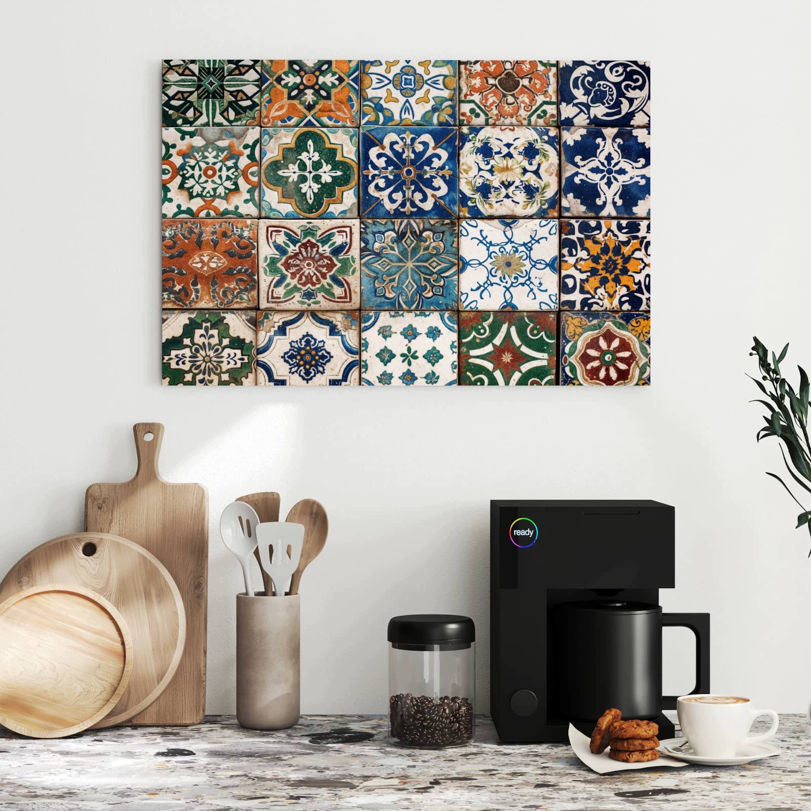 Magnetická tabule – obraz na zeď Barevné dlaždice | 60 × 40 cm