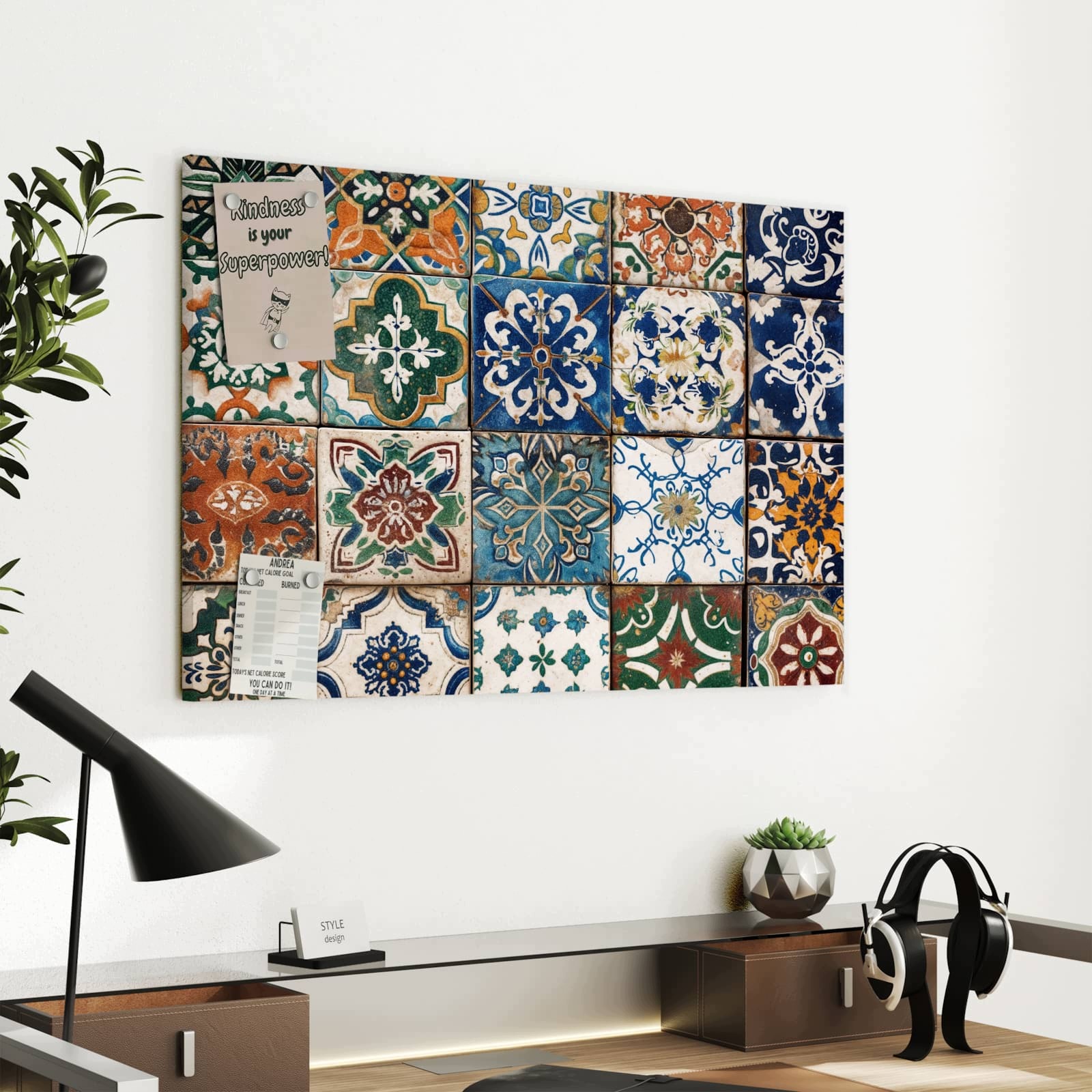Magnetická tabule – obraz na zeď Barevné dlaždice | 60 × 40 cm