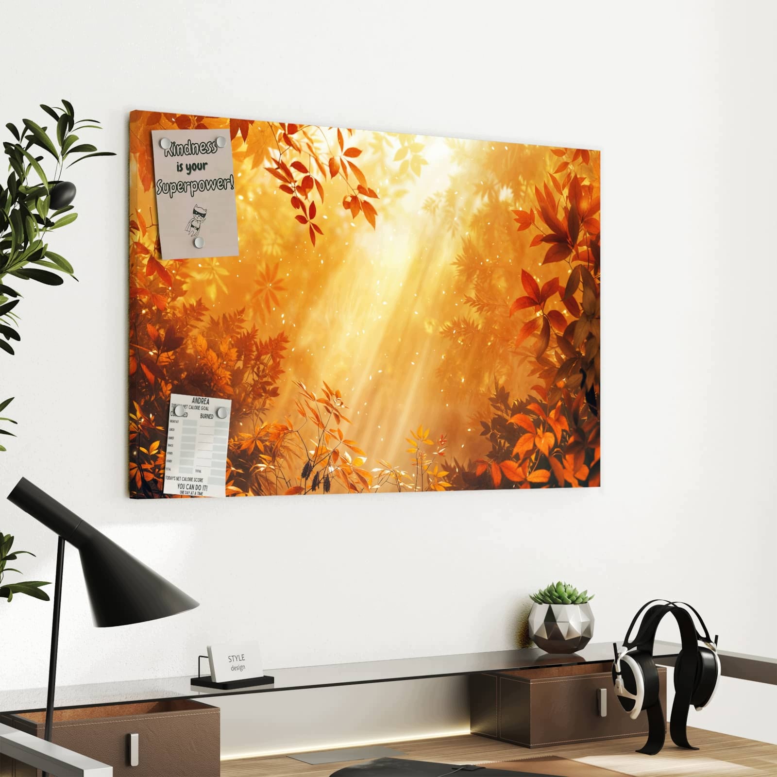 Magnetická tabule – obraz na zeď Podzimní les | 60 × 40 cm