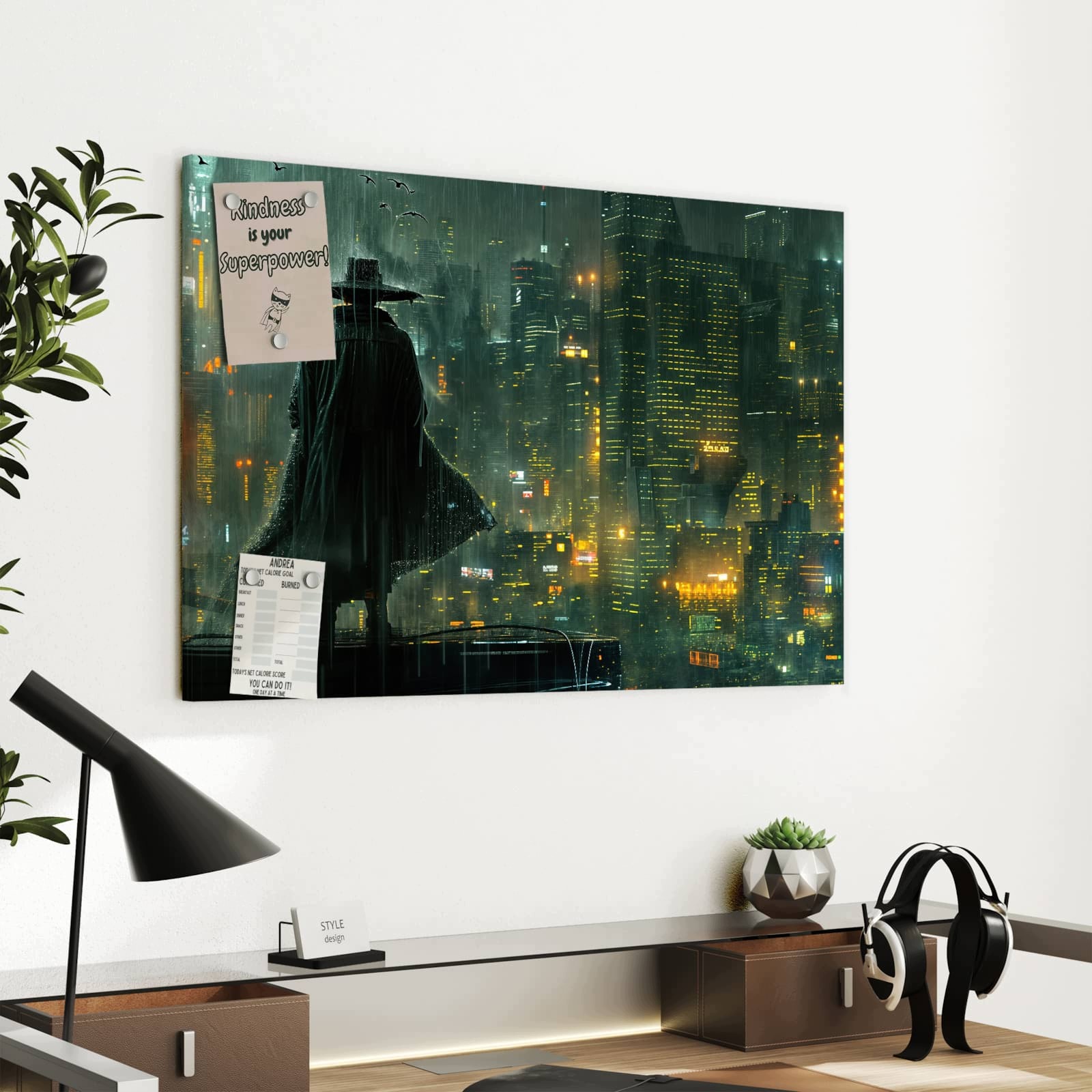 Magnetická tabule – obraz na zeď Pláštěnka ve městě | 60 × 40 cm