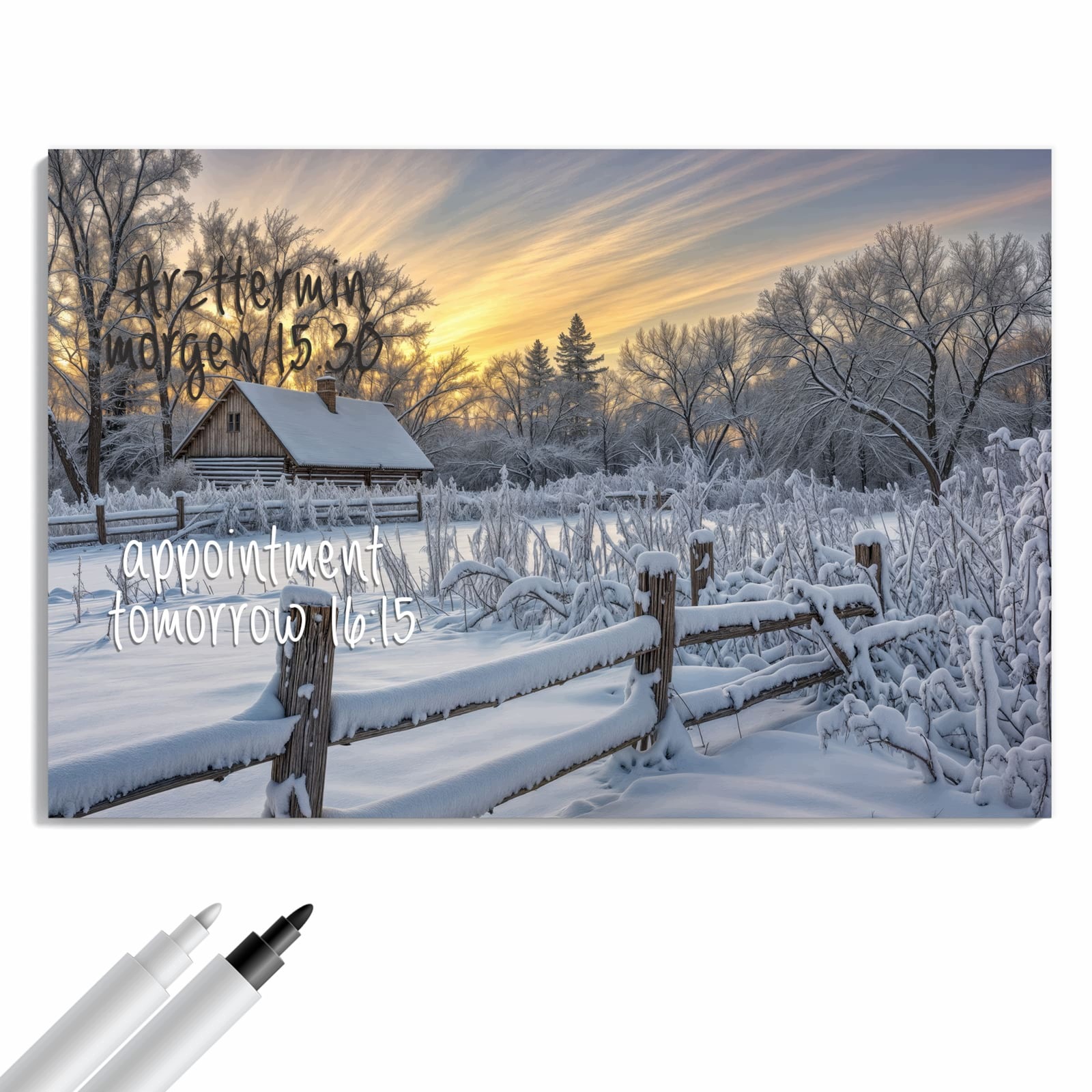 Magnetická tabule – obraz na zeď Zasněžený zámeček | 60 × 40 cm