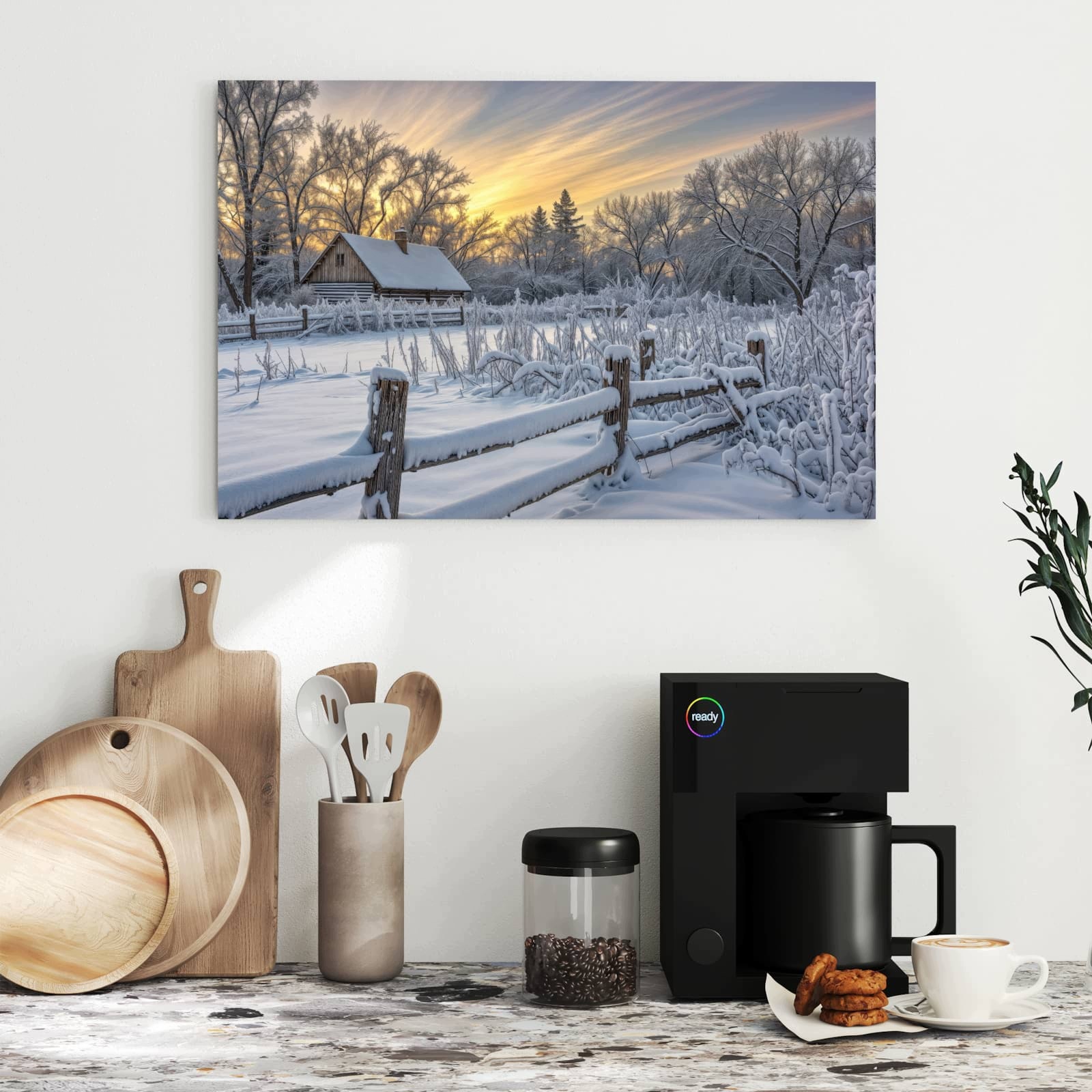 Magnetická tabule – obraz na zeď Zasněžený zámeček | 60 × 40 cm
